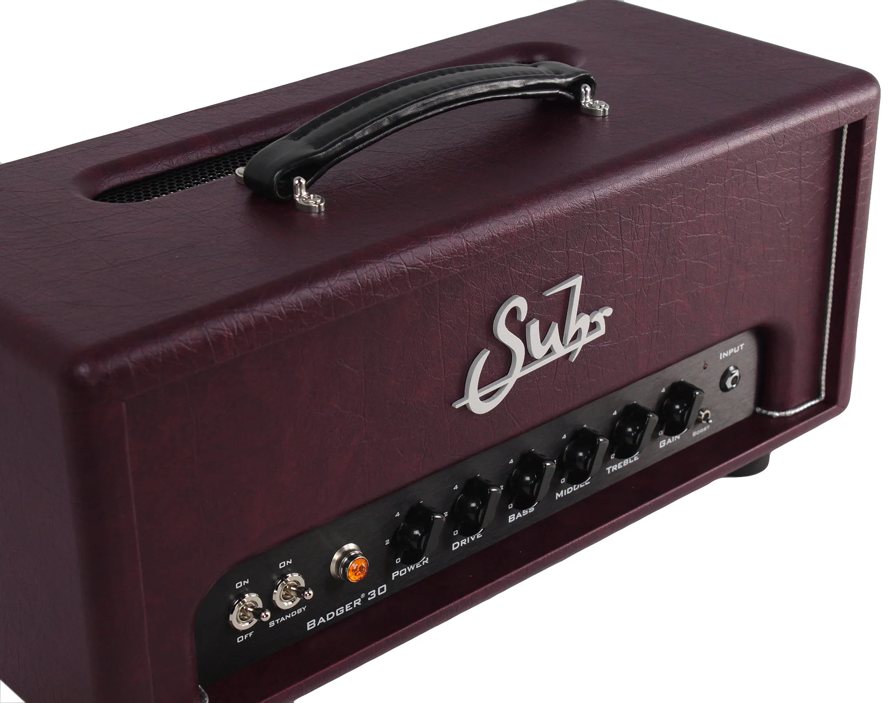 Suhr Badger 30 LE Head w/ 1x12 Cab - Wine Taurus - Image 4