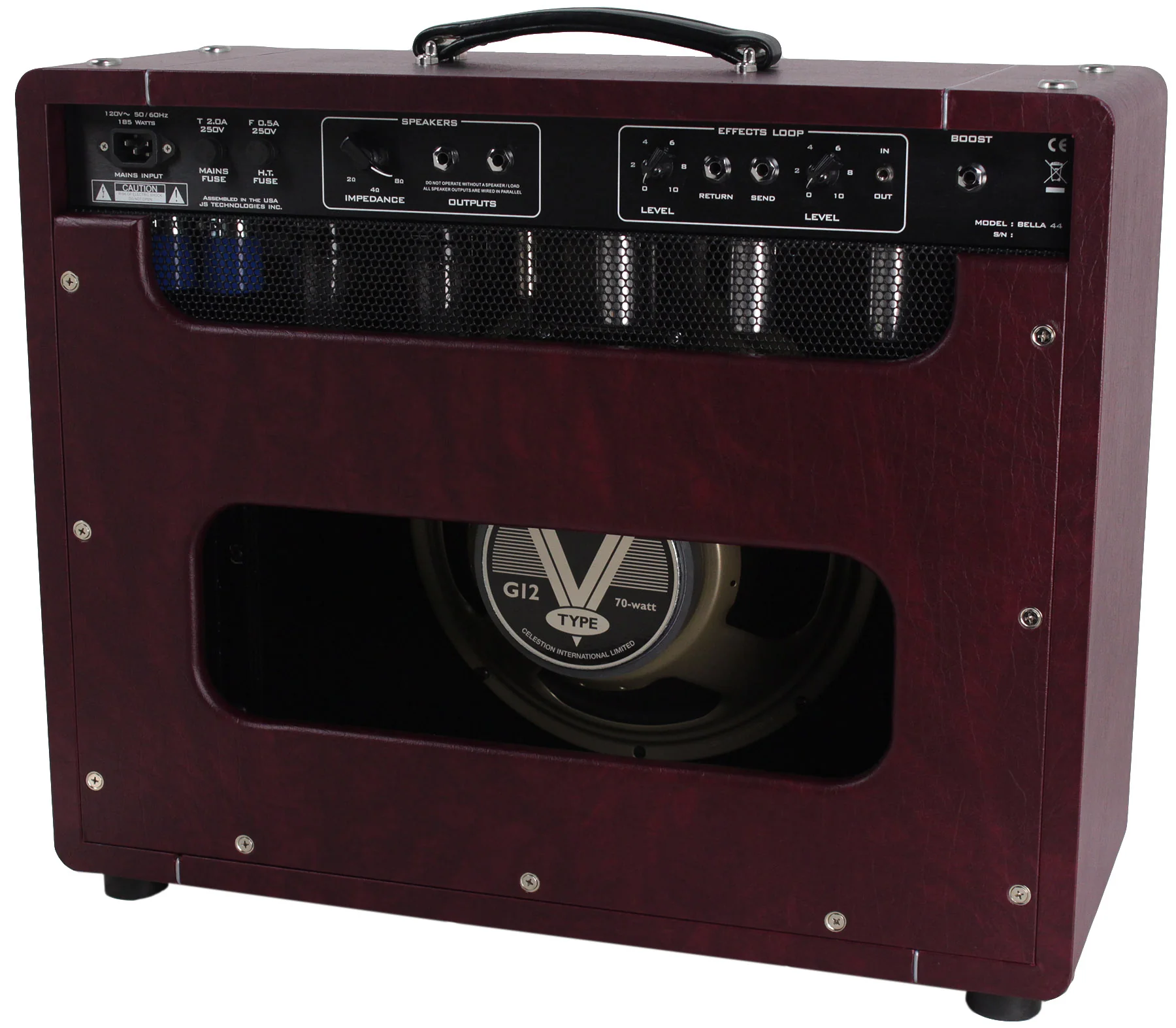 Suhr Bella Reverb LE Handwired 1x12 Combo Amp - Wine Taurus - Image 2