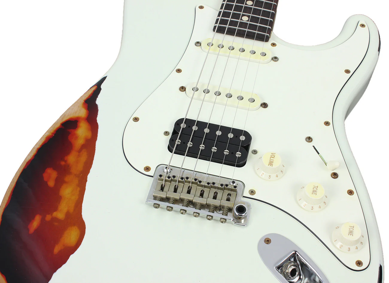 Suhr Classic Antique Pro HSS Limited - Olympic White over 3-Tone Sunburst - Image 7