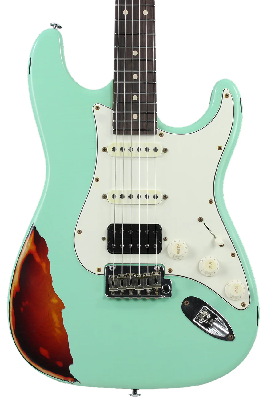 Suhr Classic Antique Pro HSS Limited - Surf Green over 3-Tone Sunburst - Image 2