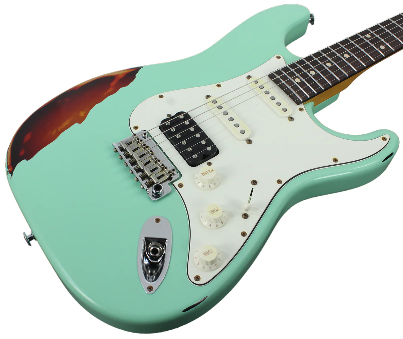 Suhr Classic Antique Pro HSS Limited - Surf Green over 3-Tone Sunburst - Image 5