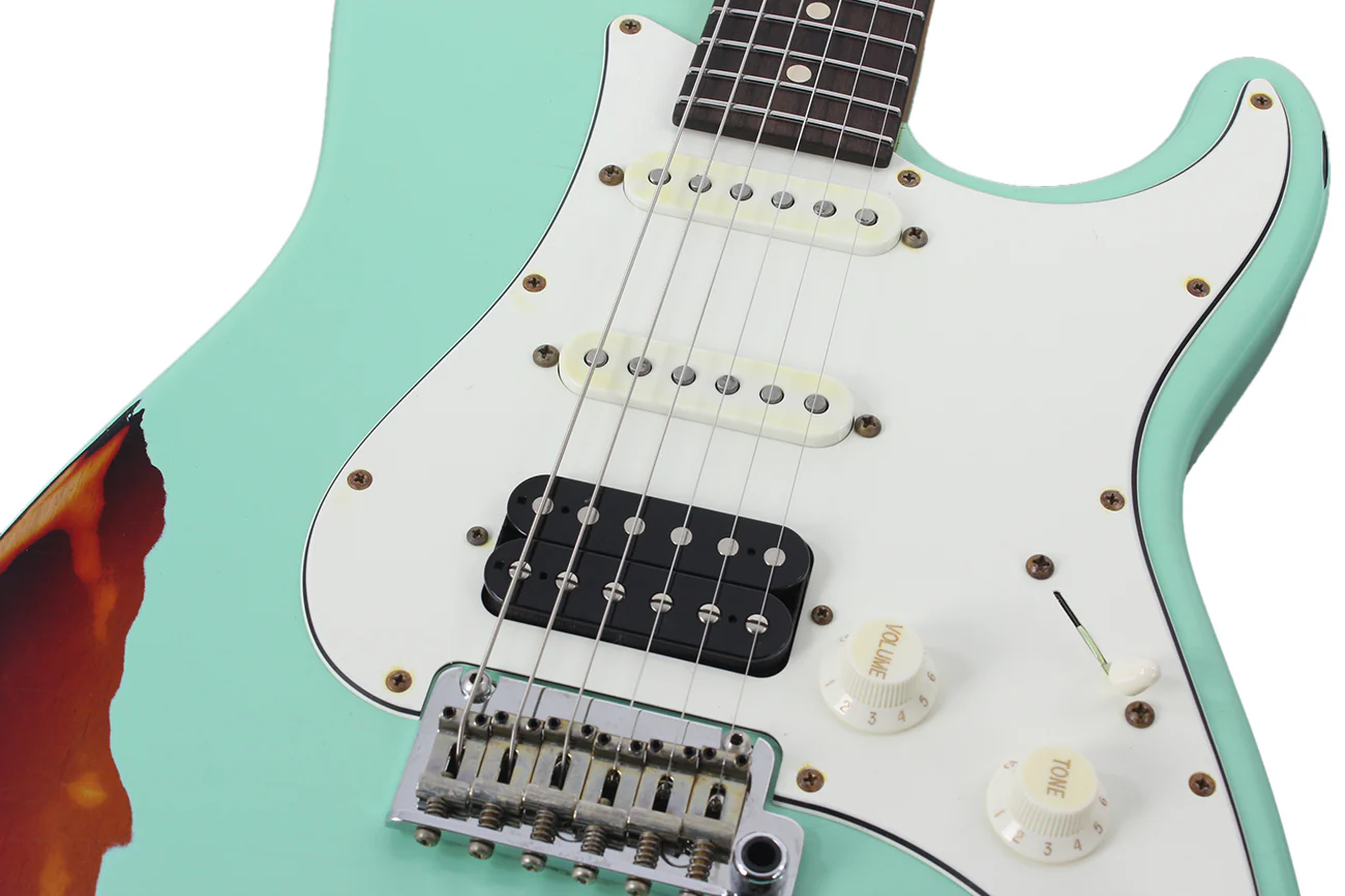 Suhr Classic Antique Pro HSS Limited - Surf Green over 3-Tone Sunburst - Image 7