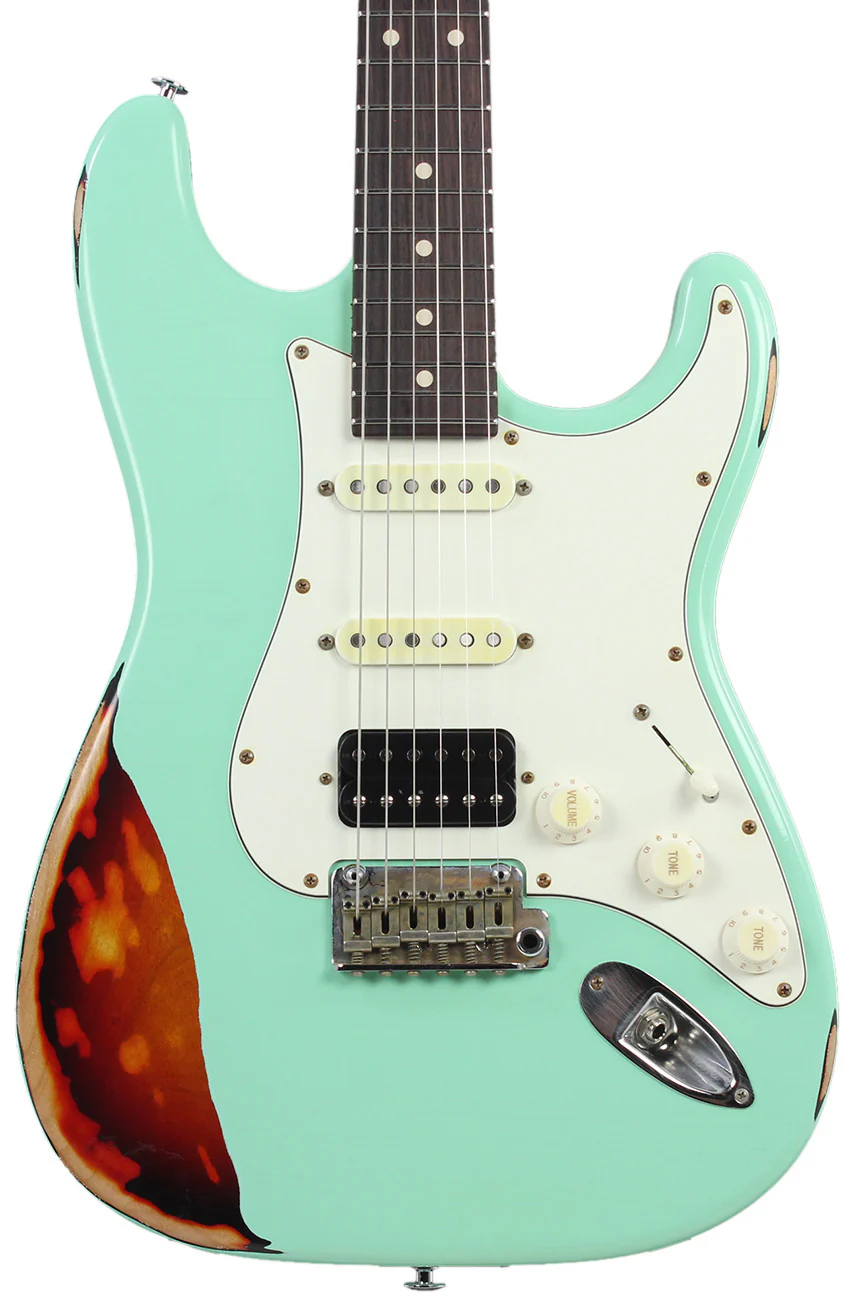 Suhr Classic Antique Pro HSS Limited, Surf Green over 3-Tone Sunburst - Image 2