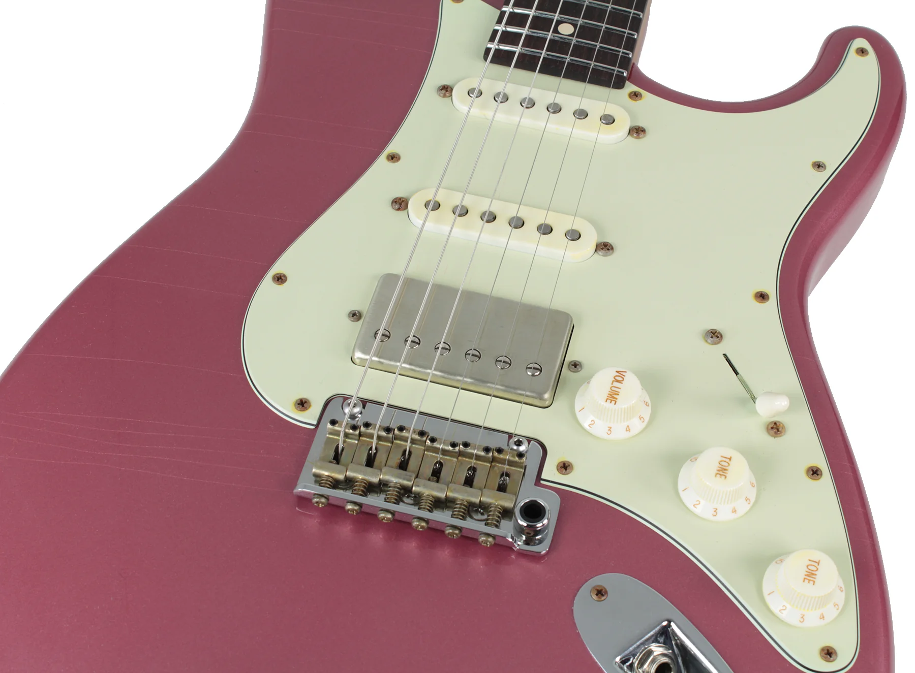Suhr Classic Antique Roasted Guitar - Burgundy Mist, Rosewood, HSS - Image 6