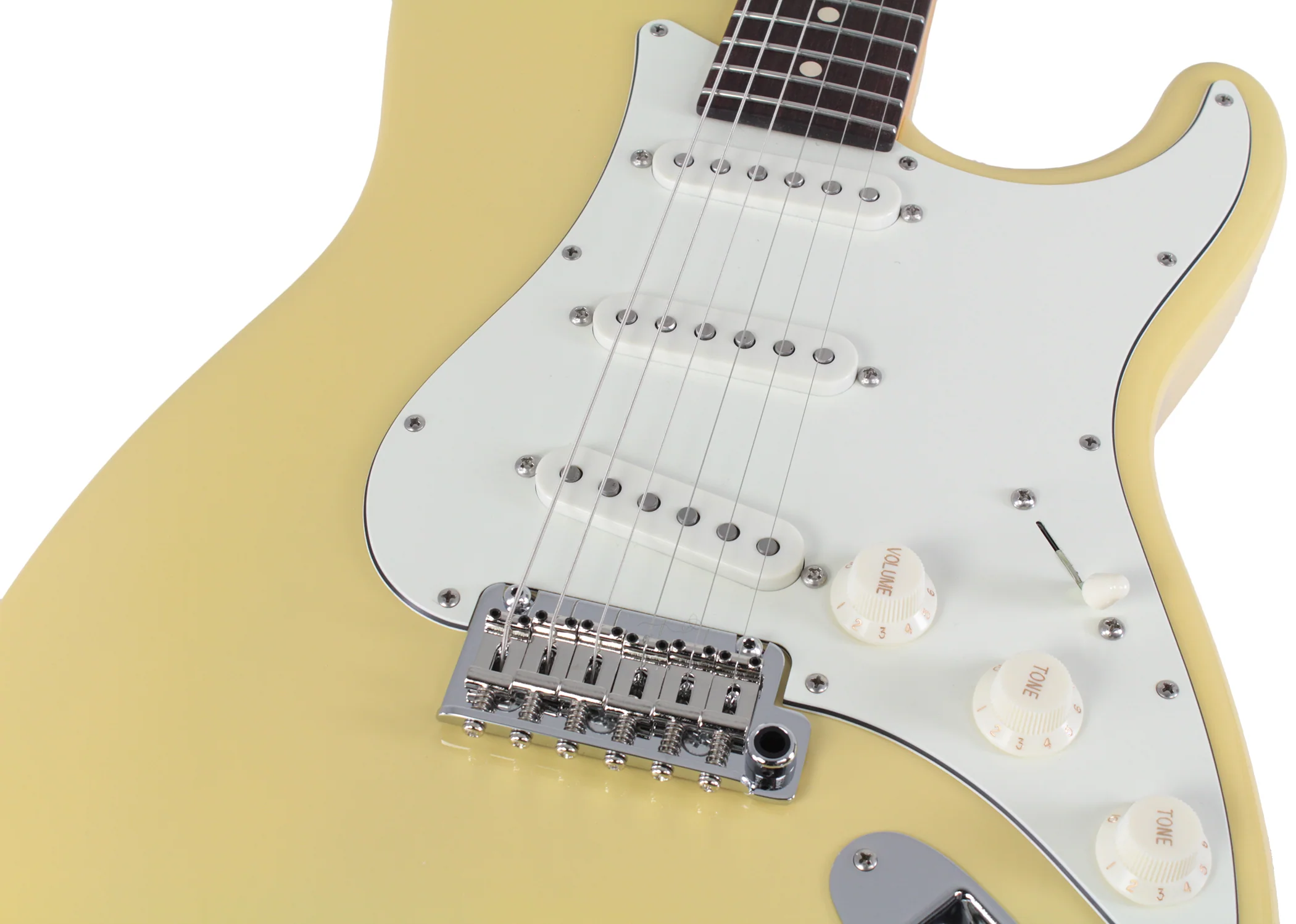Suhr Classic S Antique Guitar, Vintage Yellow, Rosewood - Image 3