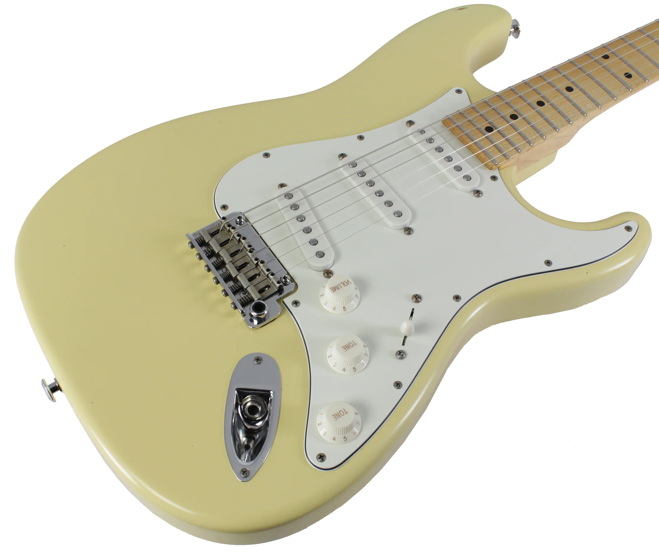 Suhr Classic S Antique Guitar, Vintage Yellow, Maple - Image 2