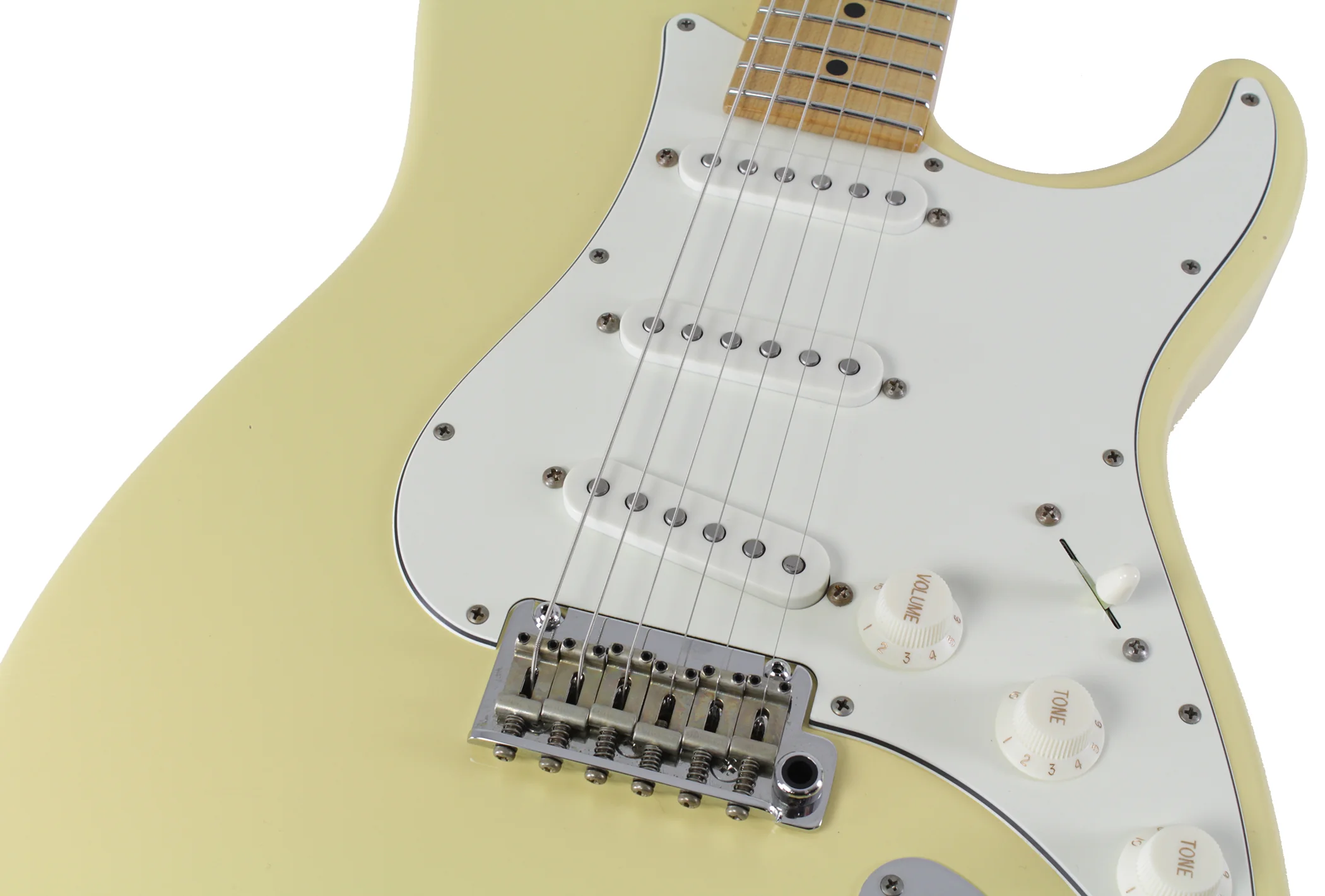 Suhr Classic S Antique Guitar, Vintage Yellow, Maple - Image 3