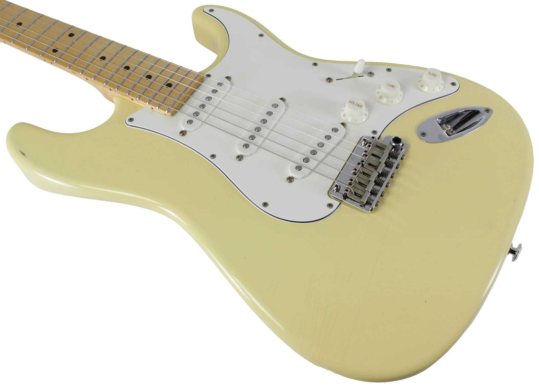 Suhr Classic S Antique Guitar, Vintage Yellow, Maple - Image 4