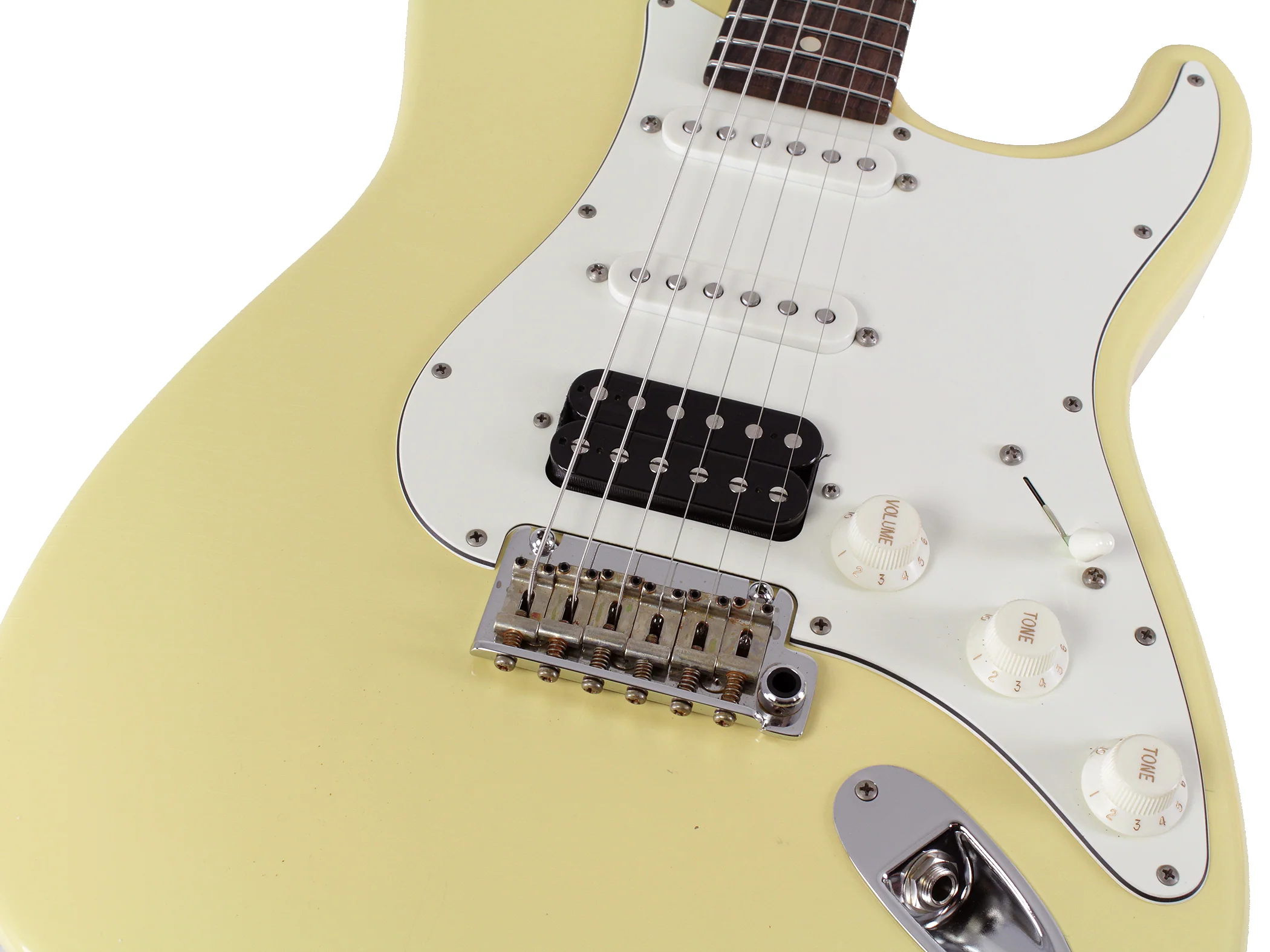 Suhr Classic S Antique Guitar, Vintage Yellow, Rosewood, HSS - Image 3