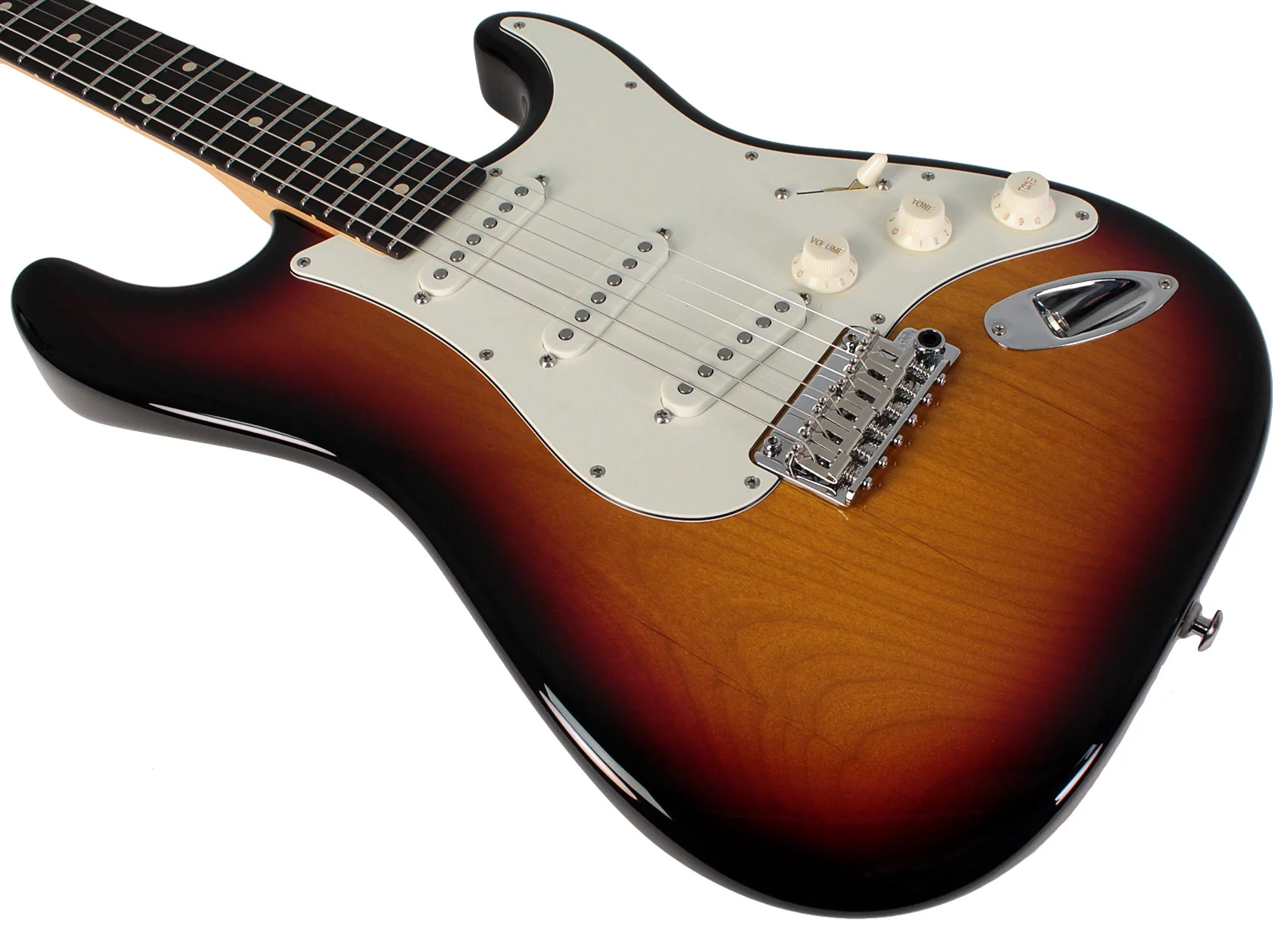 Suhr Classic S Guitar, 3 Tone Burst, Rosewood - Image 4