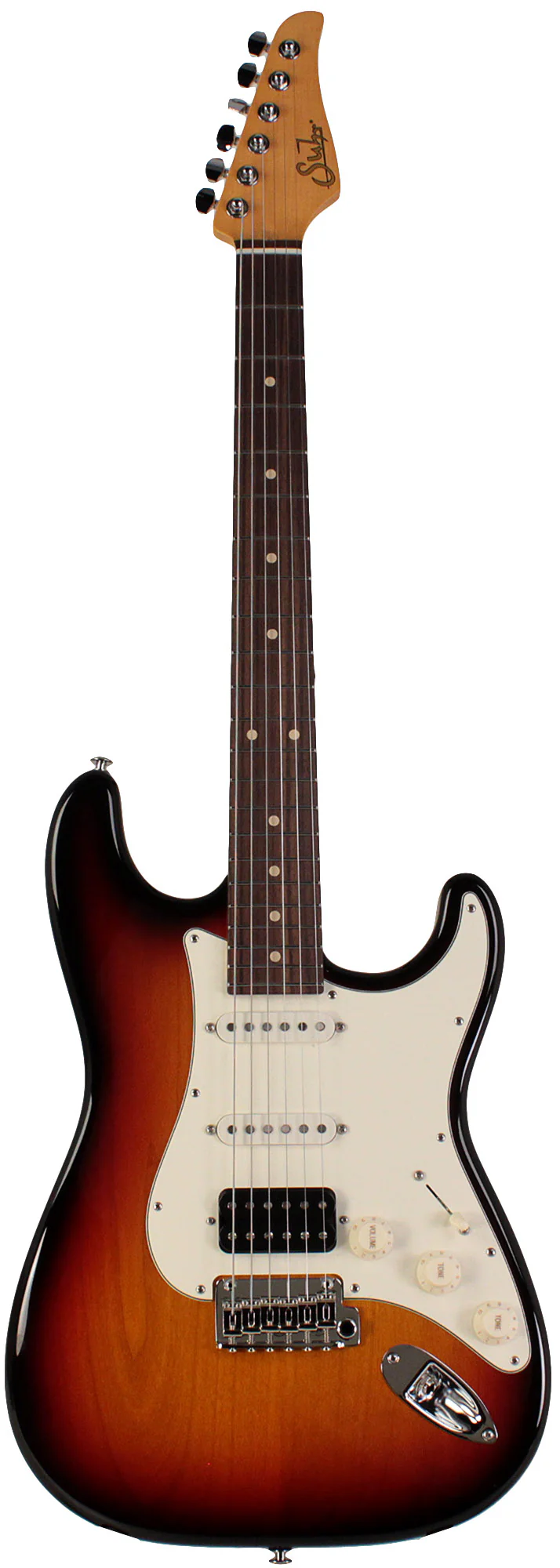 Suhr Classic S HSS Guitar, 3 Tone Burst, Rosewood