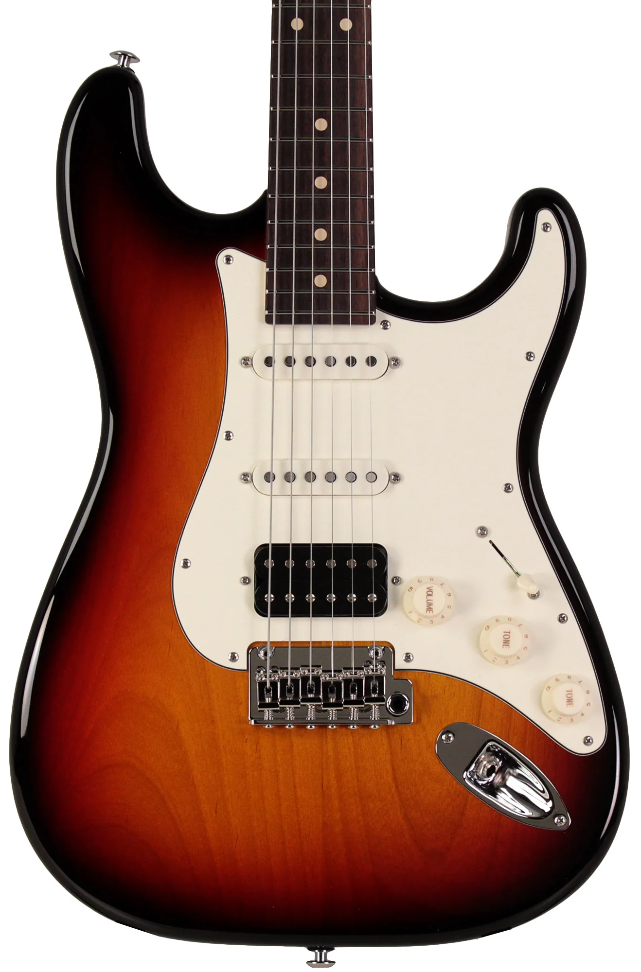 Suhr Classic S HSS Guitar, 3 Tone Burst, Rosewood - Image 6