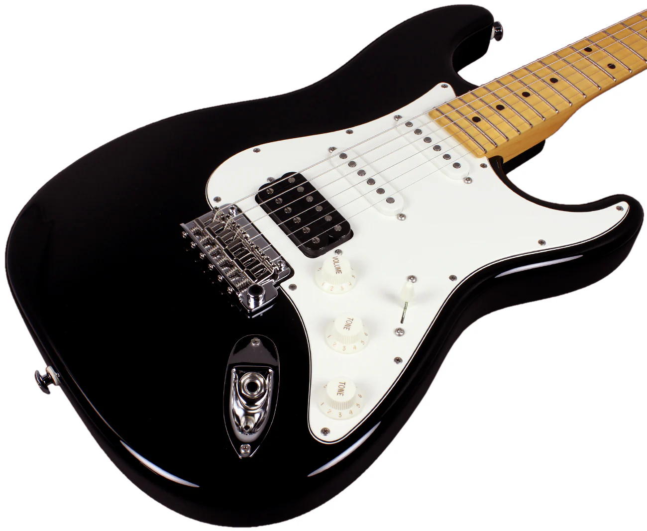 Suhr Classic S HSS Guitar, Black, Maple - Image 2