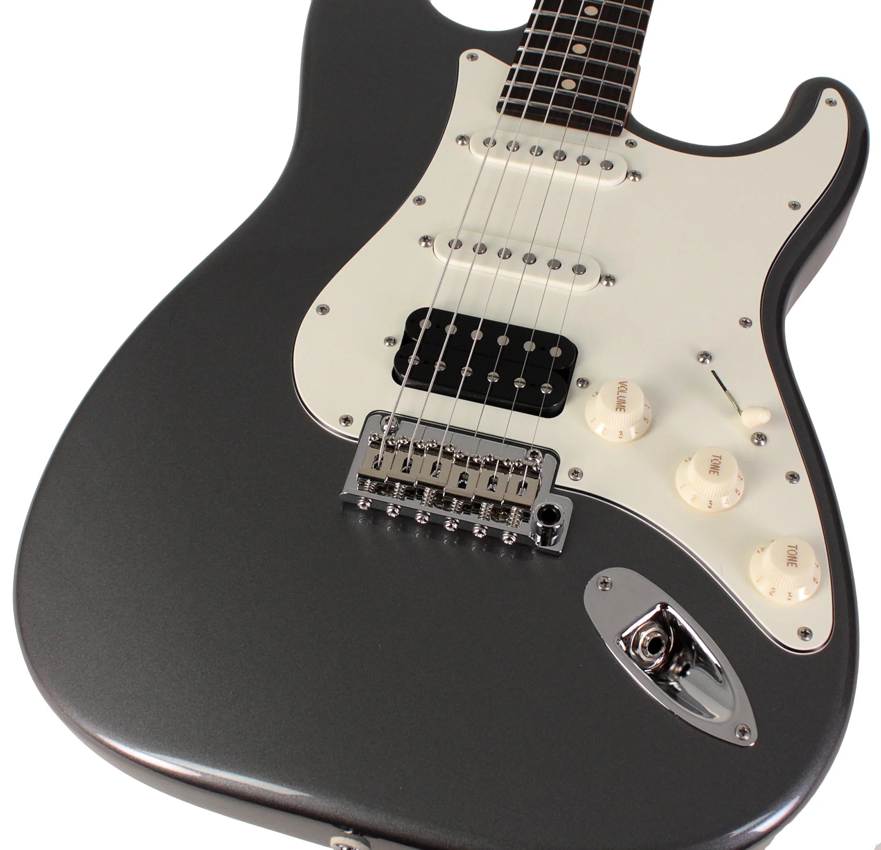 Suhr Classic S HSS Guitar, Pewter Metallic, Rosewood - Image 3
