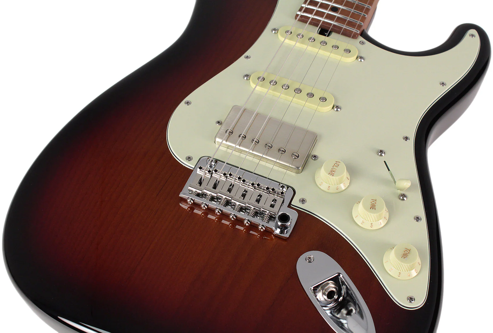 Suhr Select Classic S HSS Roasted Flamed Guitar, 3-Tone Burst, Maple - Image 3