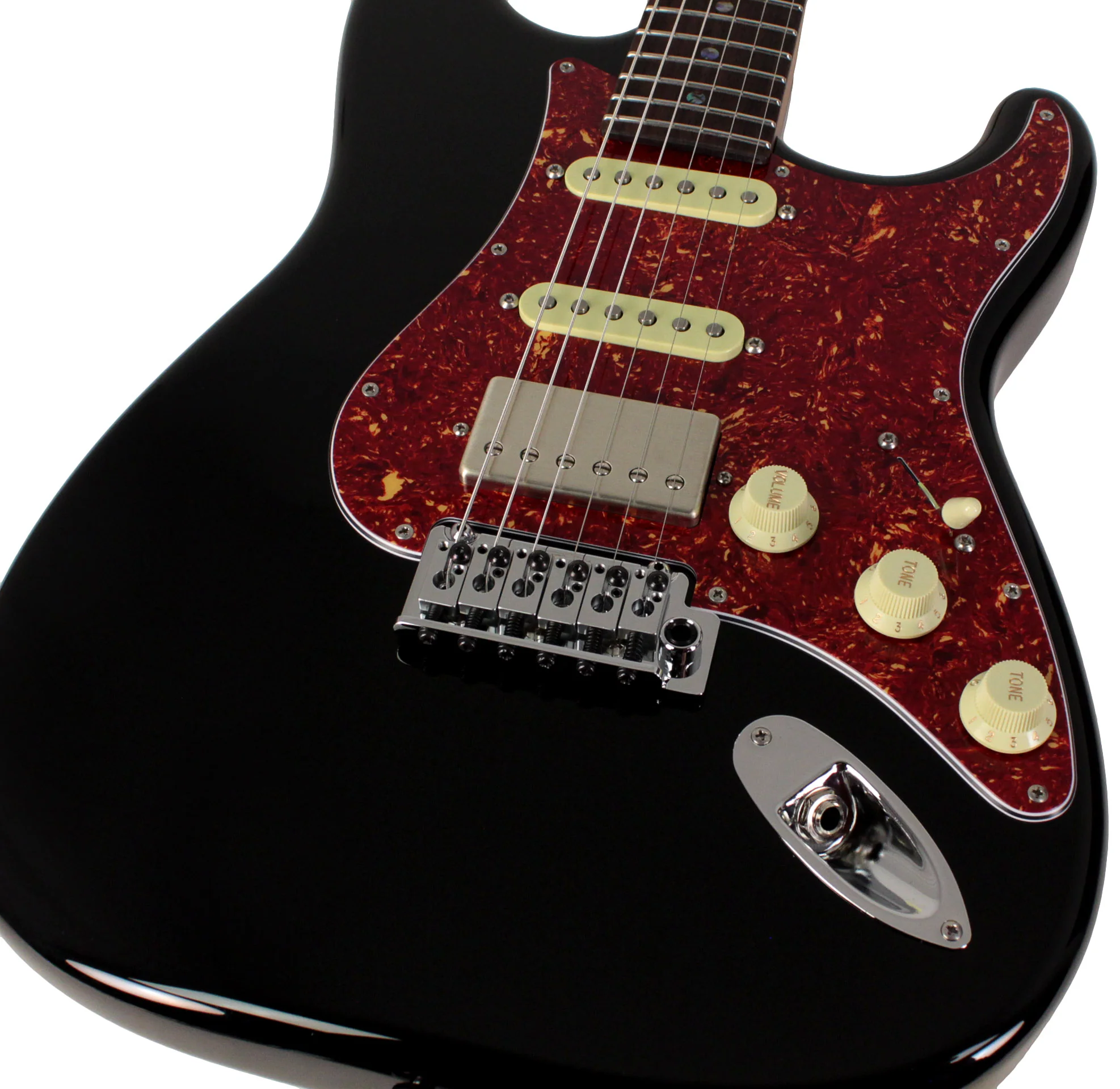 Suhr Select Classic S HSS Guitar, Roasted Neck, Black, Tortoise Shell - Image 3