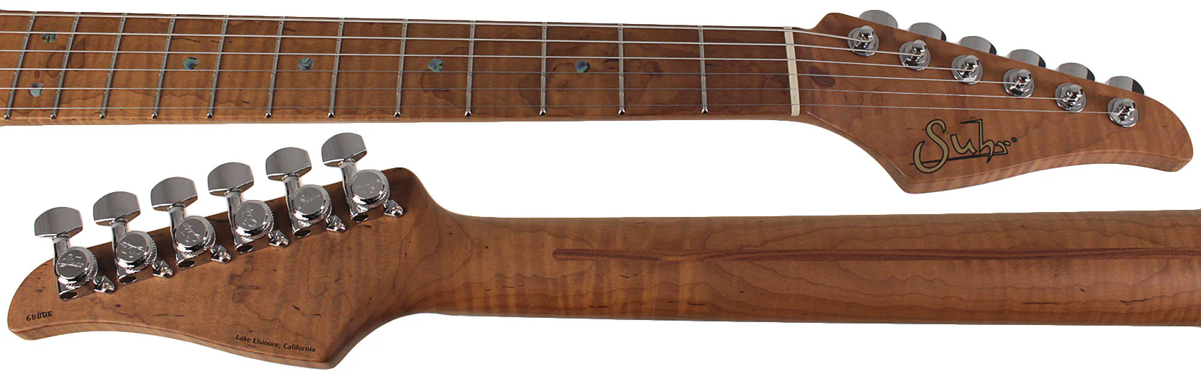 Suhr Select Classic S HSS Guitar, Roasted Flamed Neck, Olympic White, Maple - Image 8