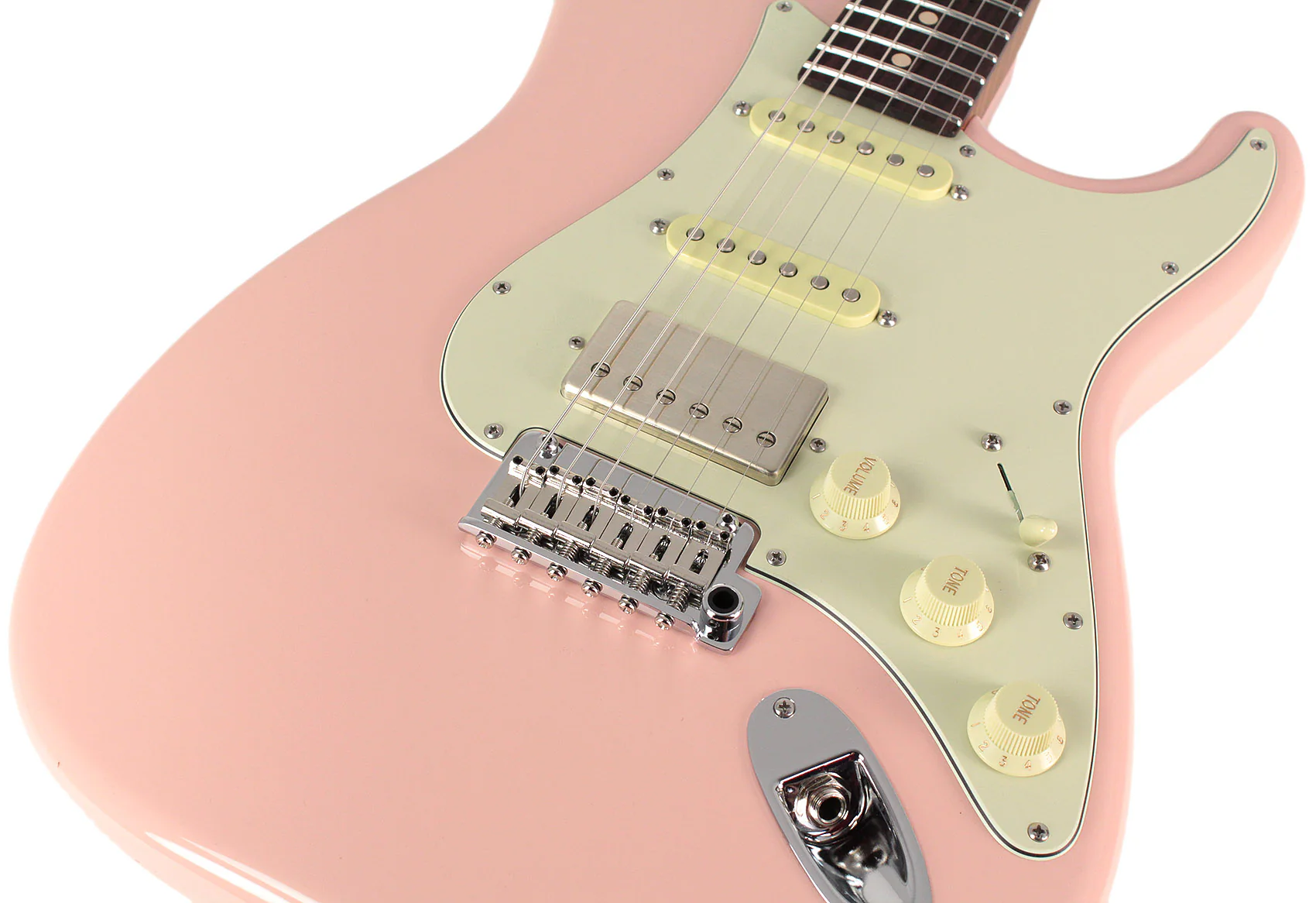 Suhr Select Classic S HSS Roasted Flamed Guitar, Shell Pink, Rosewood - Image 3