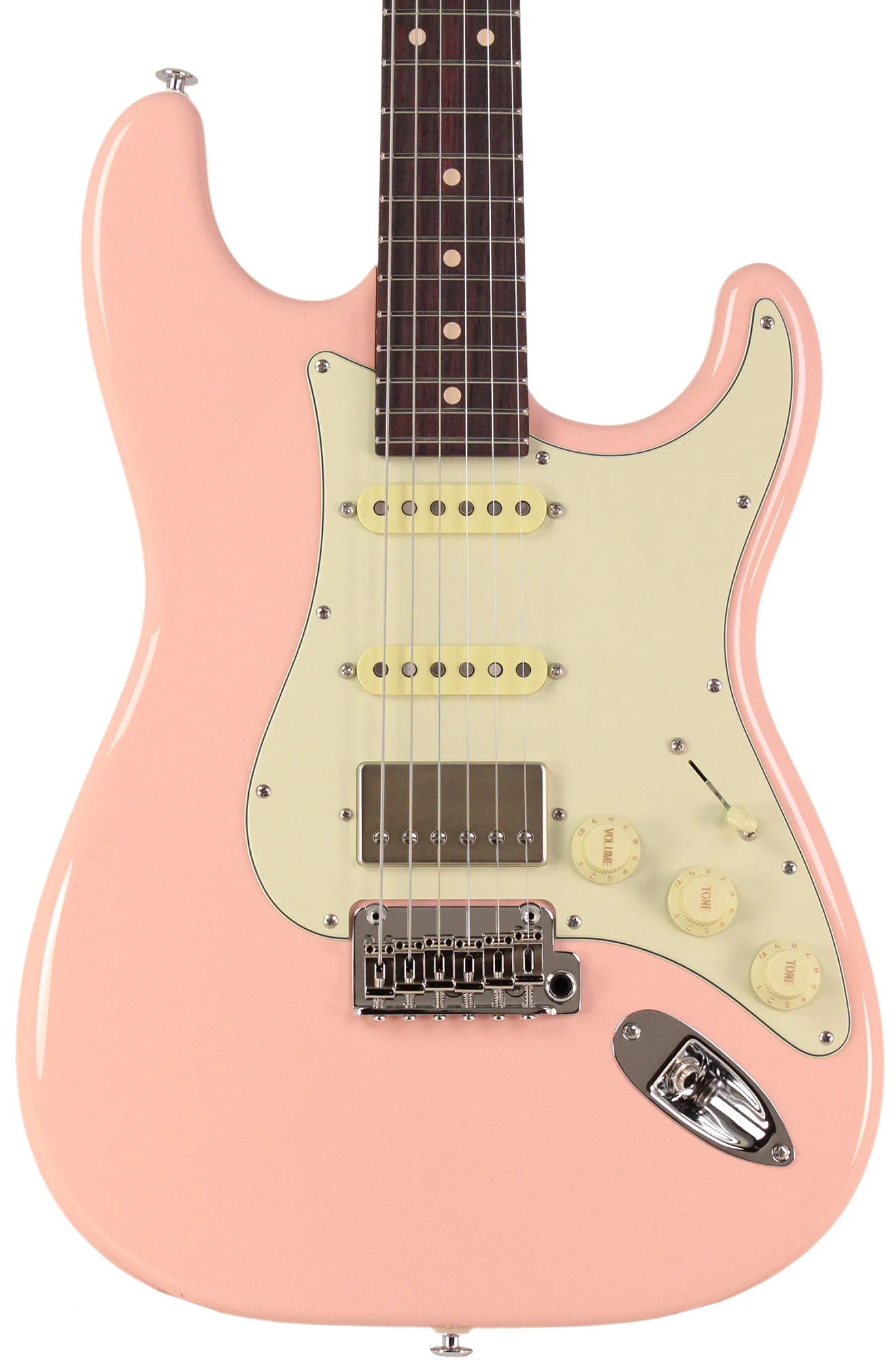 Suhr Select Classic S HSS Roasted Flamed Guitar, Shell Pink, Rosewood - Image 5