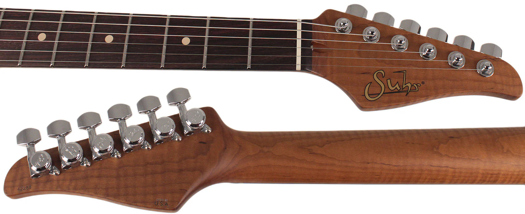 Suhr Select Classic S HSS Roasted Flamed Guitar, Shell Pink, Rosewood - Image 6