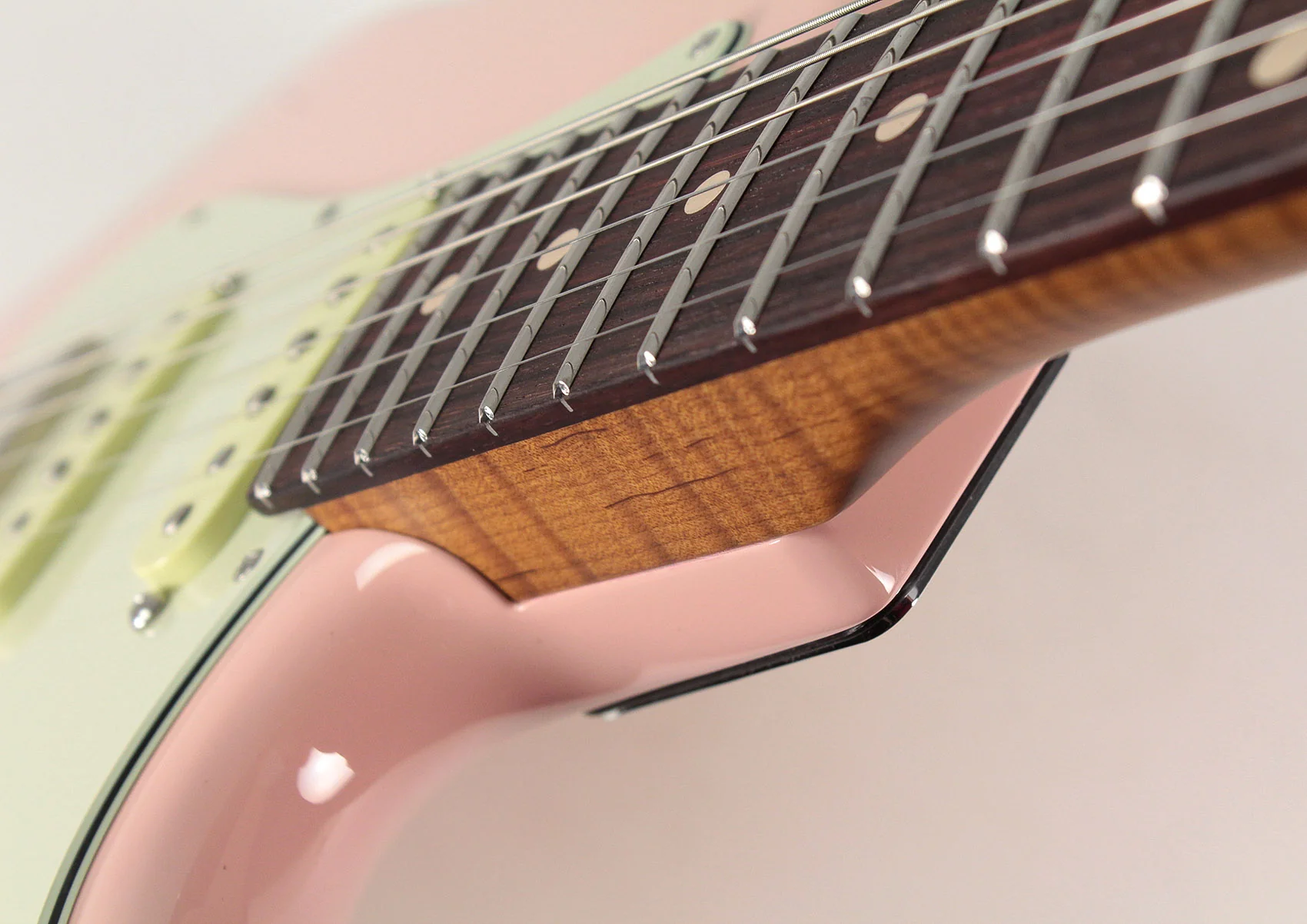 Suhr Select Classic S HSS Roasted Flamed Guitar, Shell Pink, Rosewood - Image 8