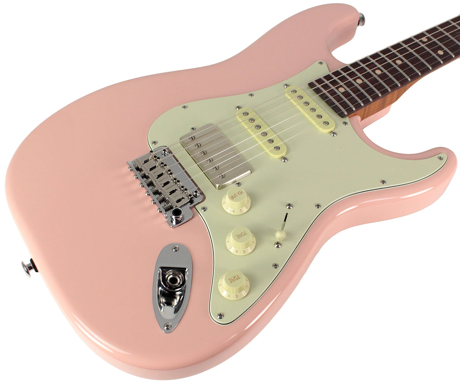 Suhr Select Classic S HSS Roasted Flamed Guitar, Shell Pink, Rosewood - Image 2