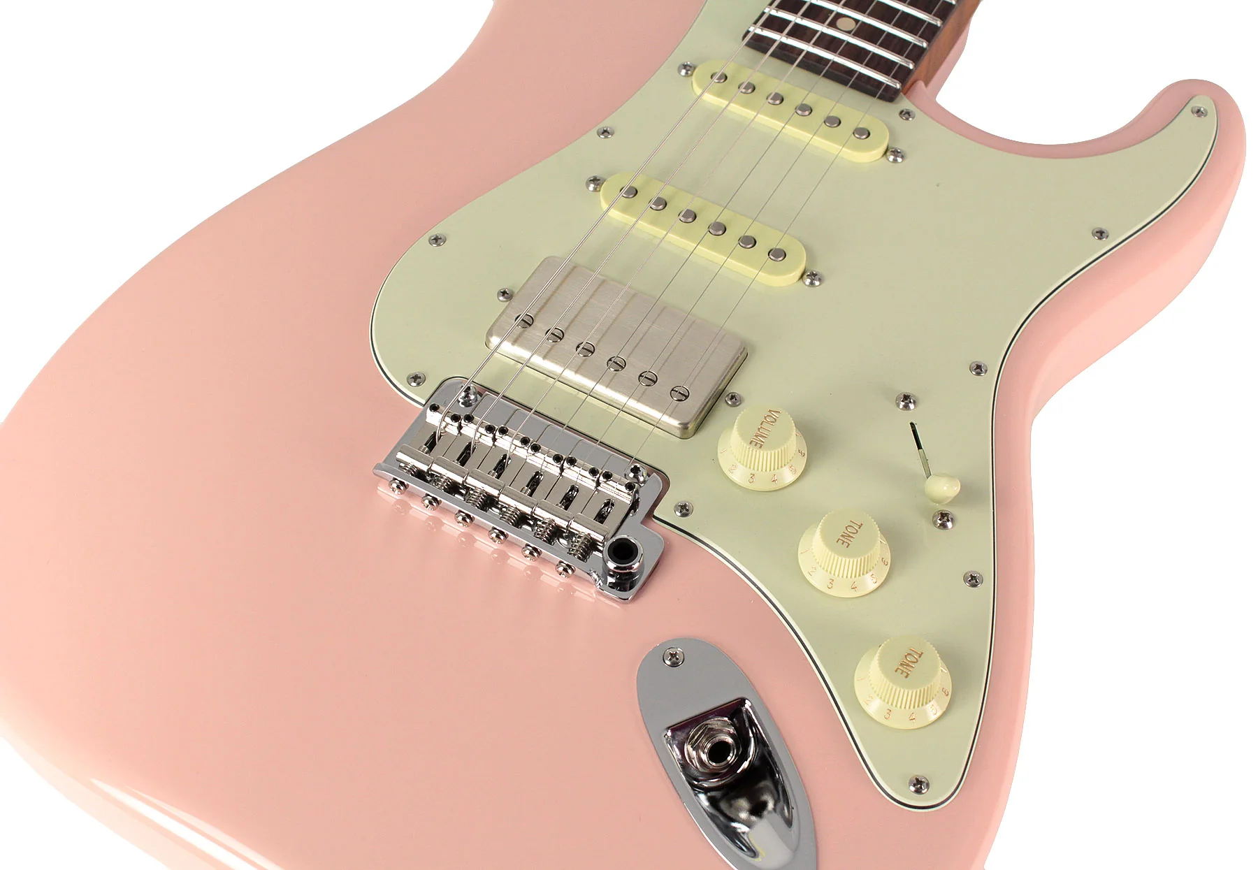 Suhr Select Classic S HSS Roasted Flamed Guitar, Shell Pink, Rosewood - Image 3