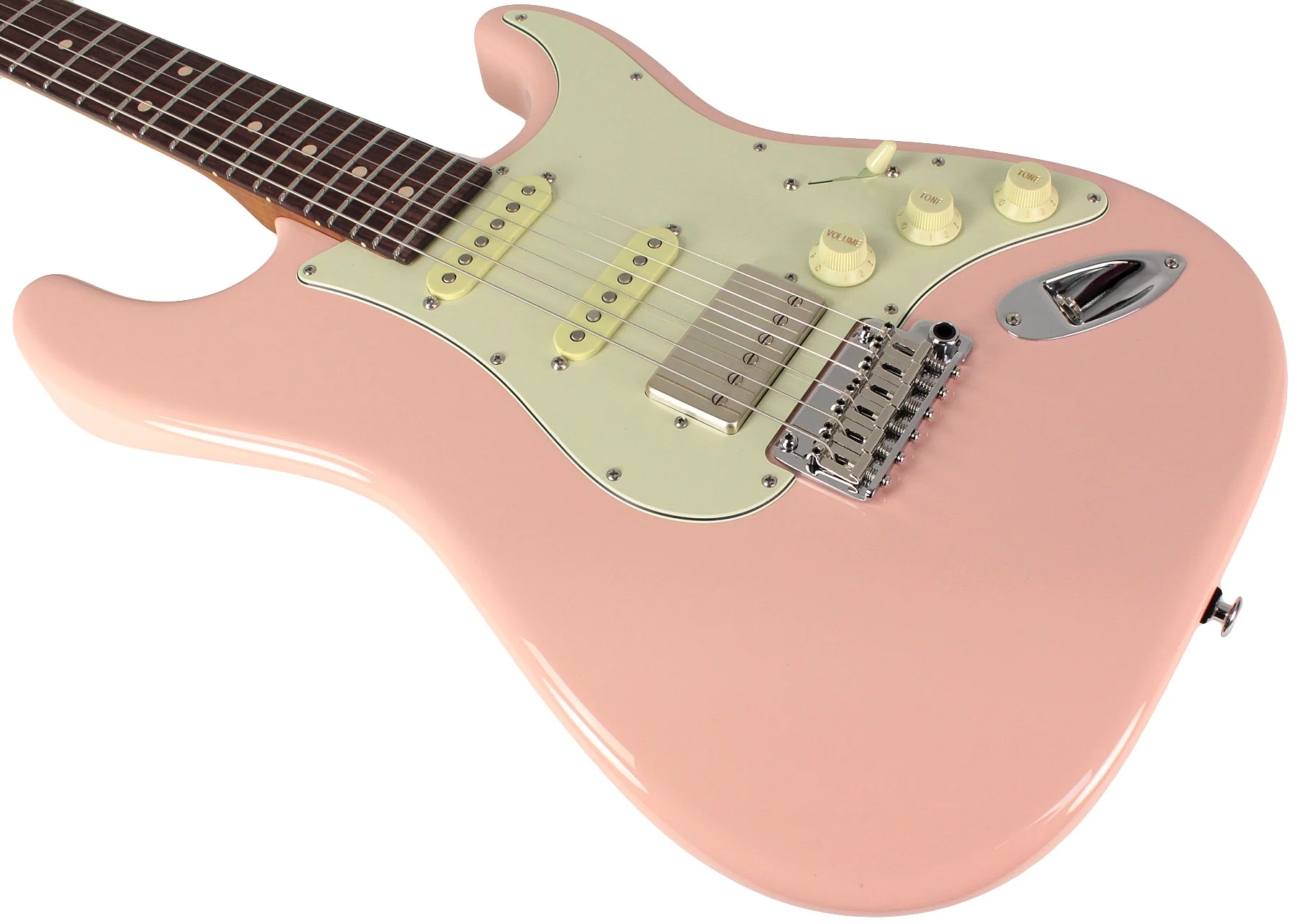 Suhr Select Classic S HSS Roasted Flamed Guitar, Shell Pink, Rosewood - Image 4