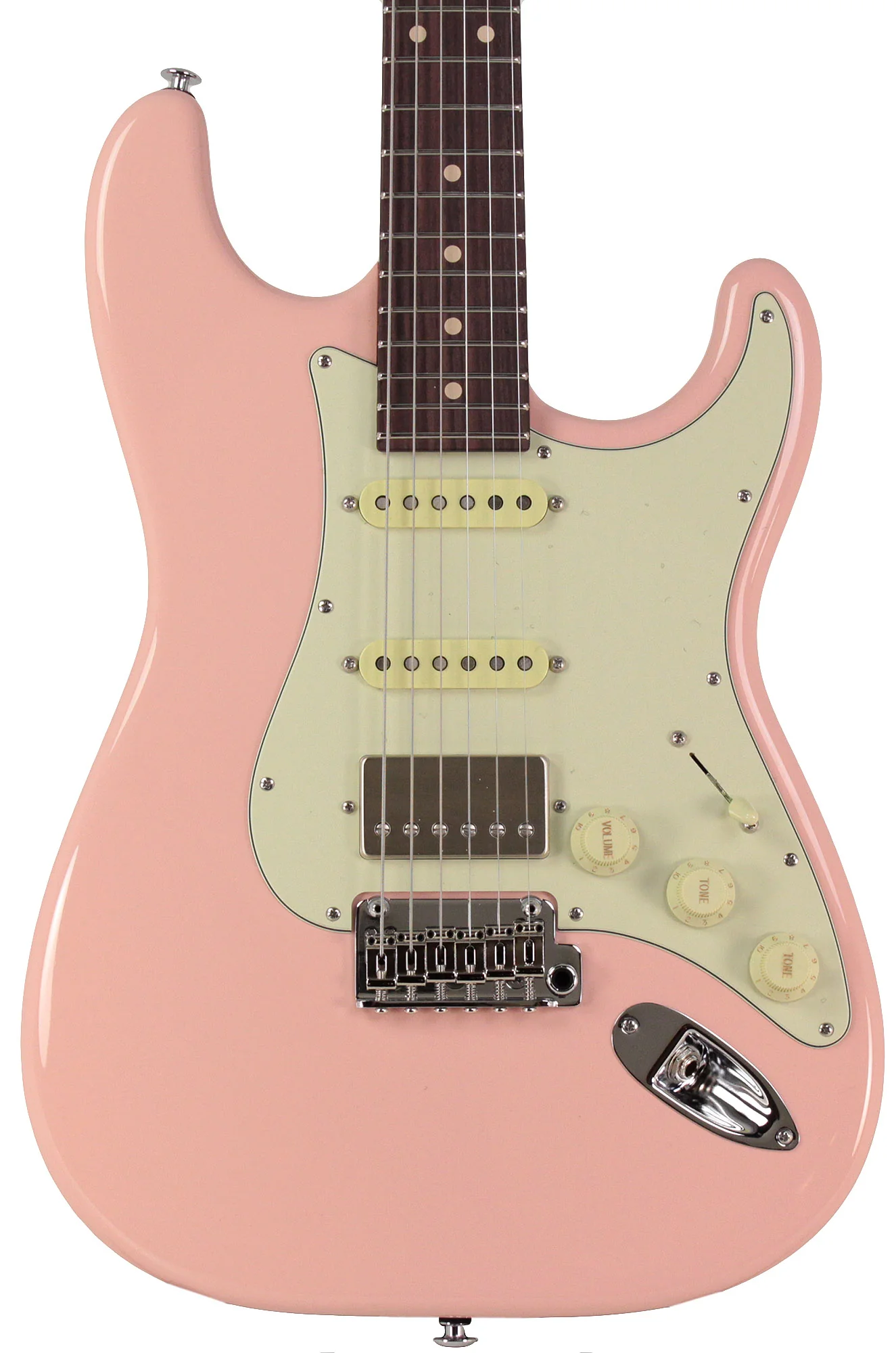 Suhr Select Classic S HSS Roasted Flamed Guitar, Shell Pink, Rosewood - Image 6