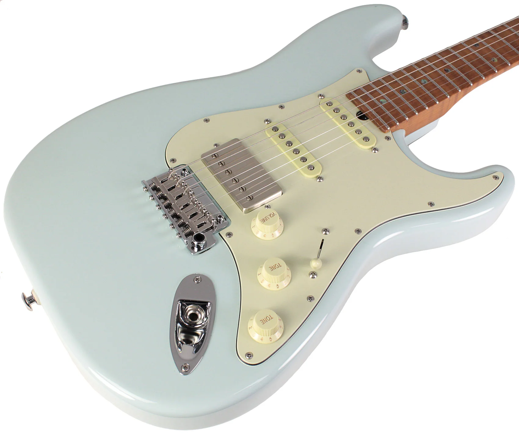 Suhr Select Classic S HSS Guitar, Roasted Flamed Neck, Sonic Blue, Maple - Image 2