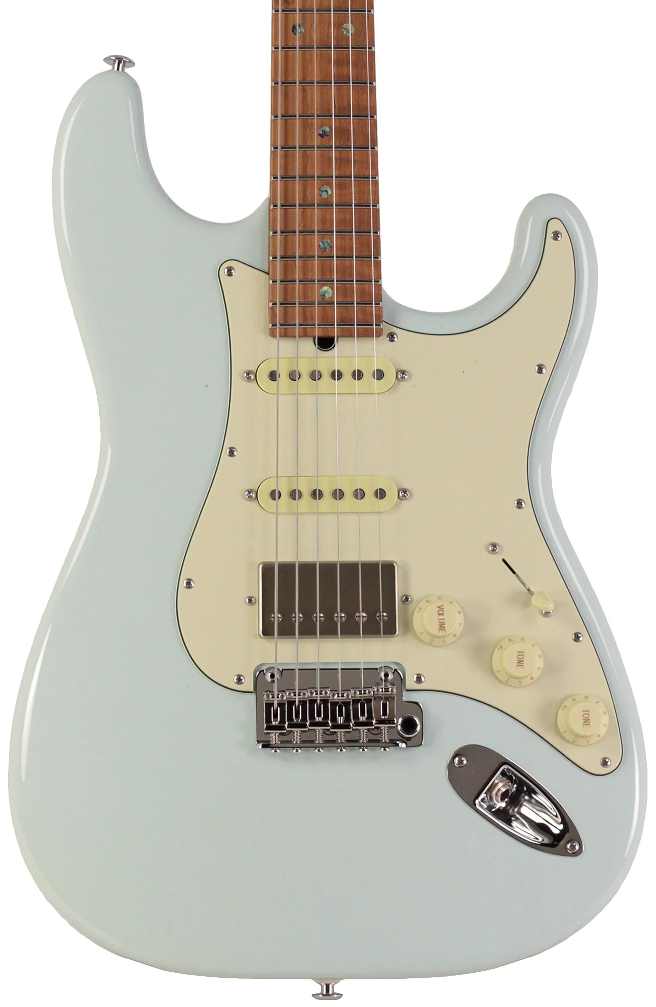 Suhr Select Classic S HSS Guitar, Roasted Flamed Neck, Sonic Blue, Maple - Image 6