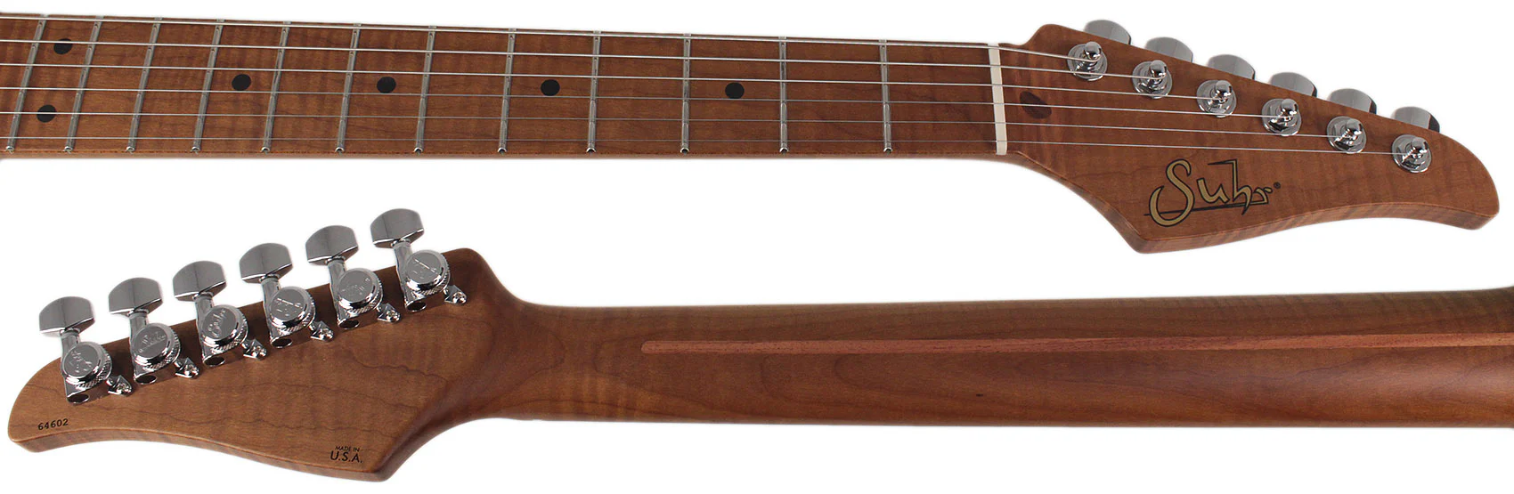 Suhr Select Classic S HSS Guitar, Roasted Flamed Neck, Surf Green, Maple - Image 10