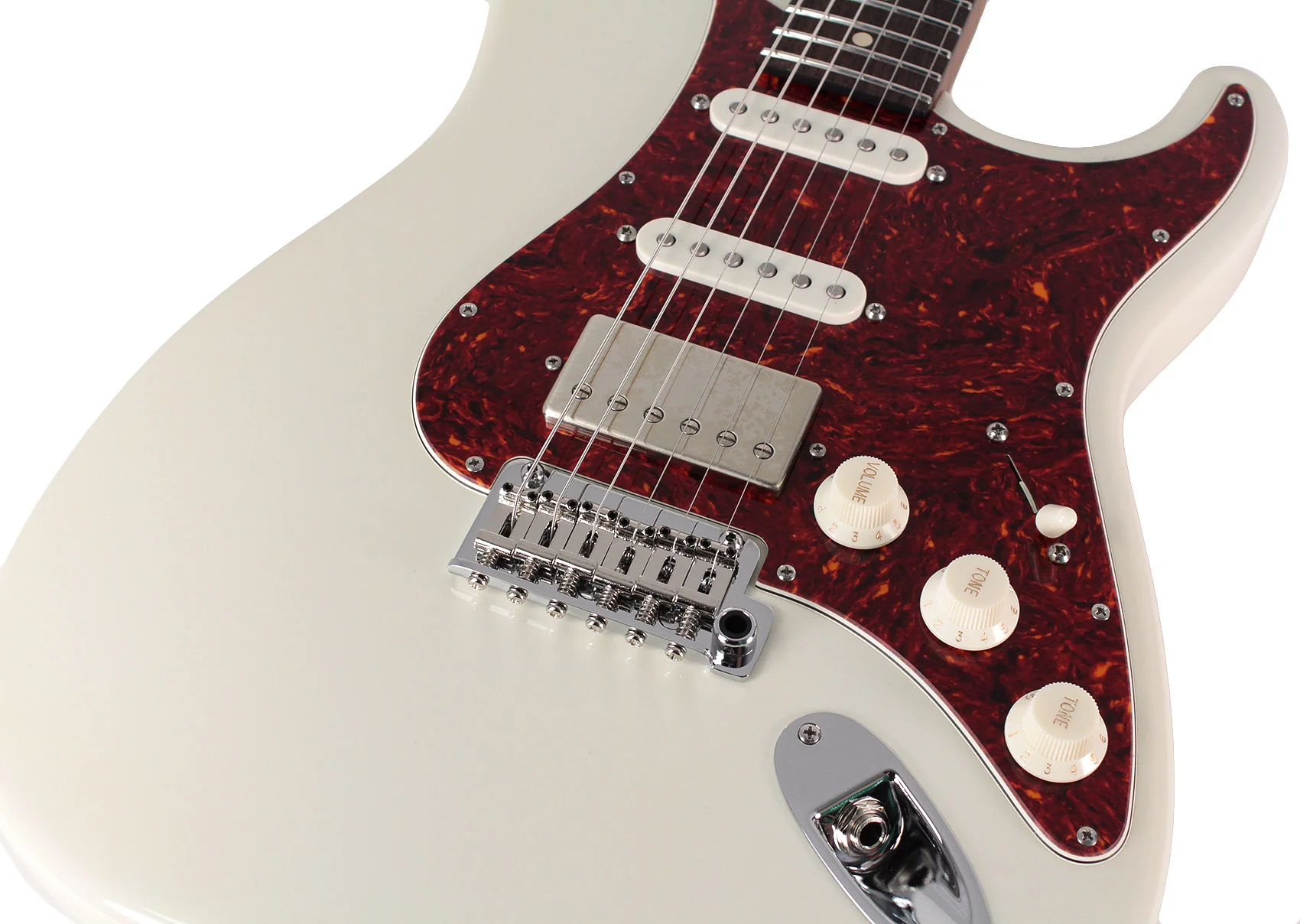 Suhr Select Classic S HSS Roasted Flamed Guitar, Olympic White, Rosewood - Image 3