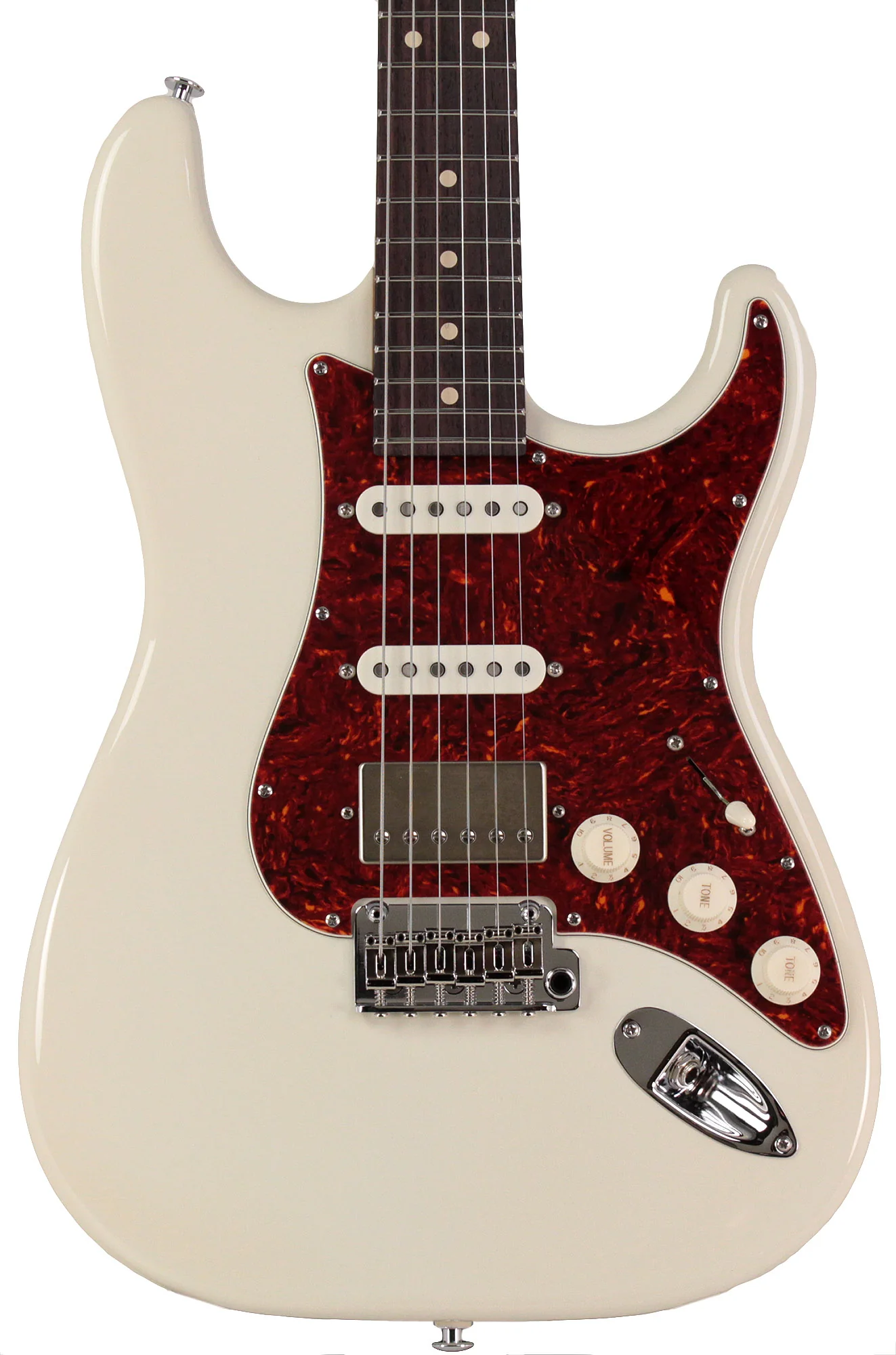 Suhr Select Classic S HSS Roasted Flamed Guitar, Olympic White, Rosewood - Image 7