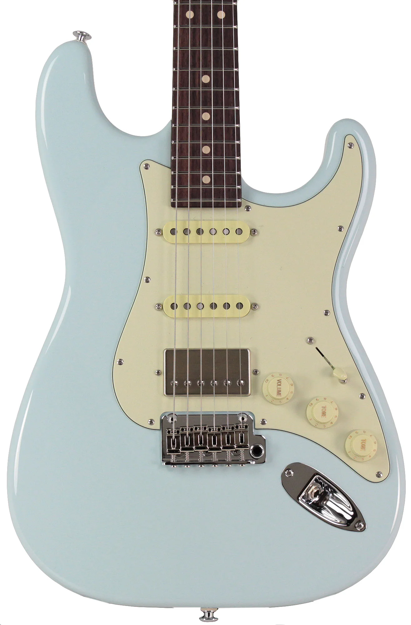 Suhr Select Classic S HSS Roasted Flamed Guitar, Sonic Blue, Rosewood - Image 6