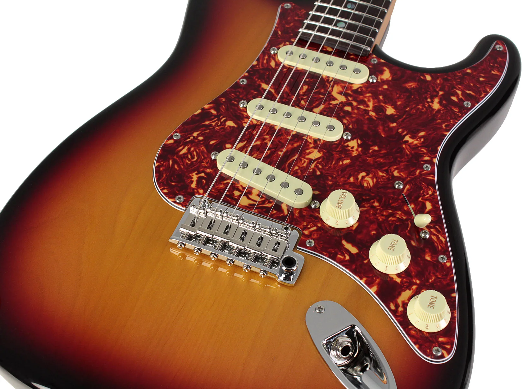 Suhr Select Classic S Guitar, Roasted Flamed Neck, 3-Tone Burst, Rosewood - Image 3