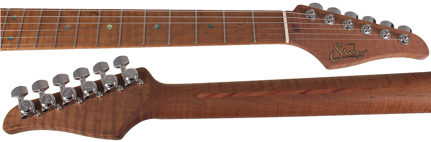 Suhr Select Classic S Guitar, Roasted Flamed Neck, 3-Tone Burst, Maple - Image 8