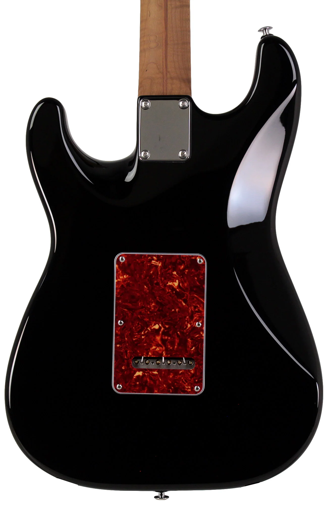 Suhr Select Classic S Guitar, Roasted Flamed Neck, Black, Maple - Image 7
