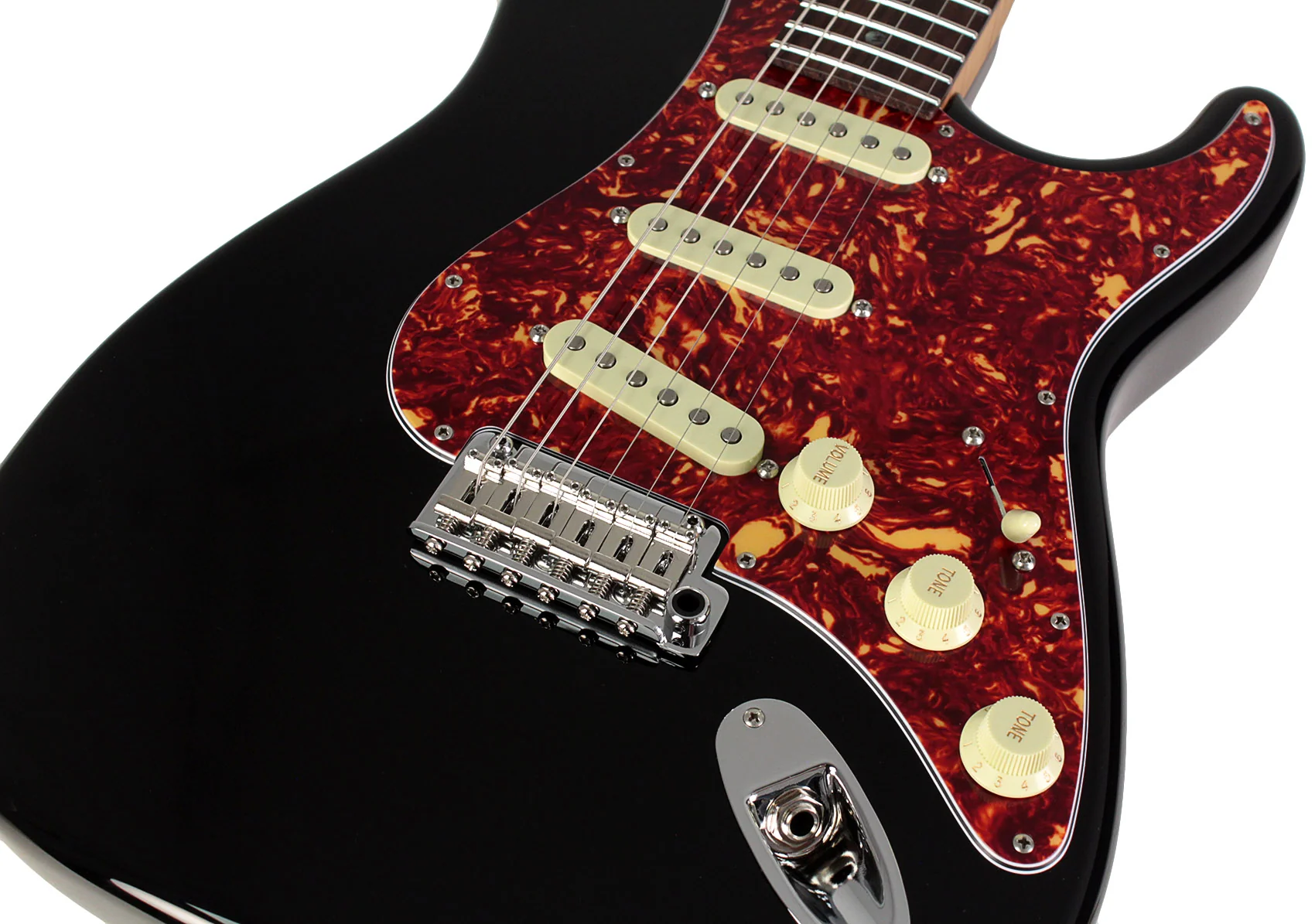 Suhr Select Classic S Guitar, Roasted Flamed Neck, Black, Rosewood - Image 3