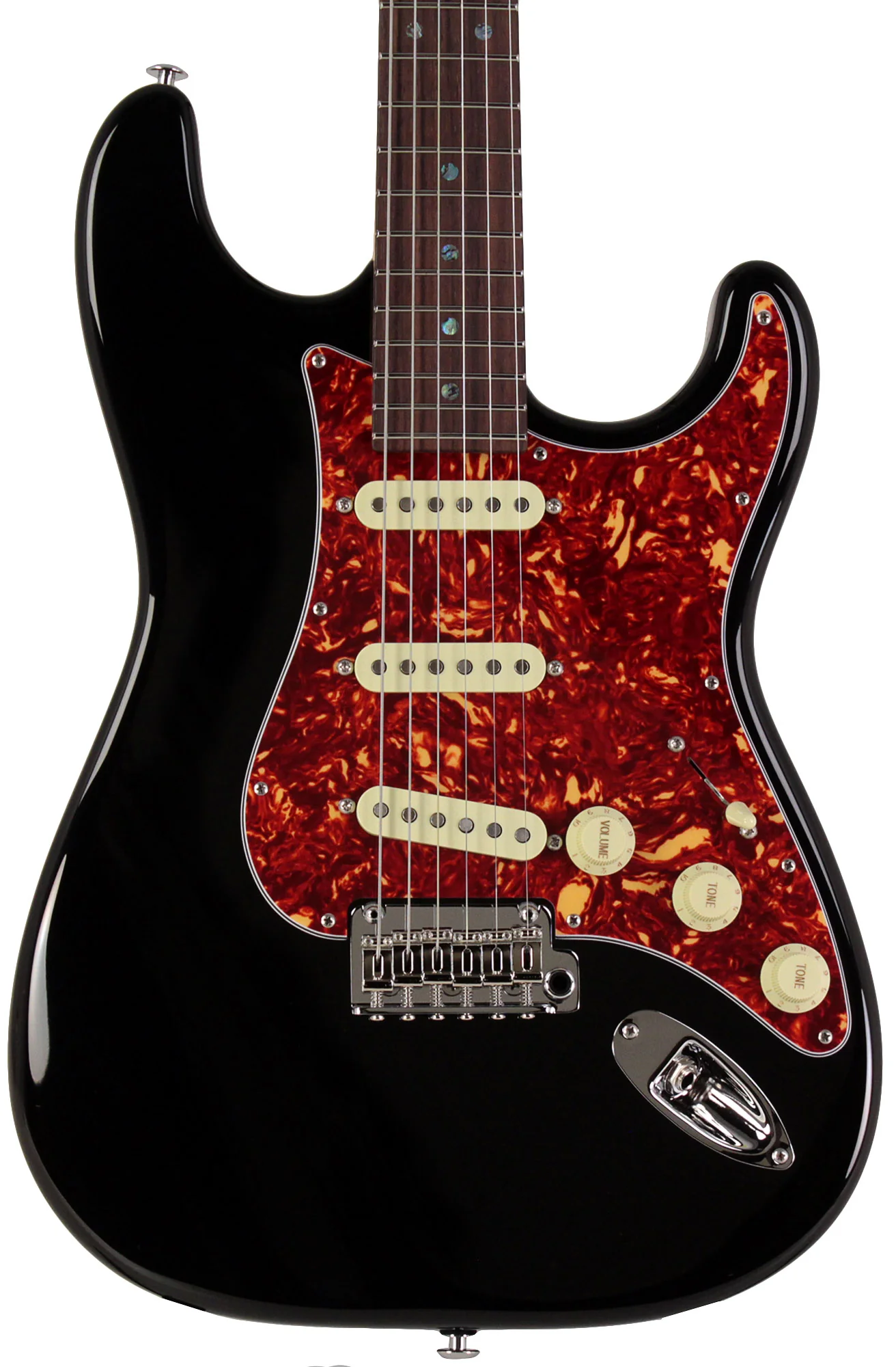 Suhr Select Classic S Guitar, Roasted Flamed Neck, Black, Rosewood - Image 6