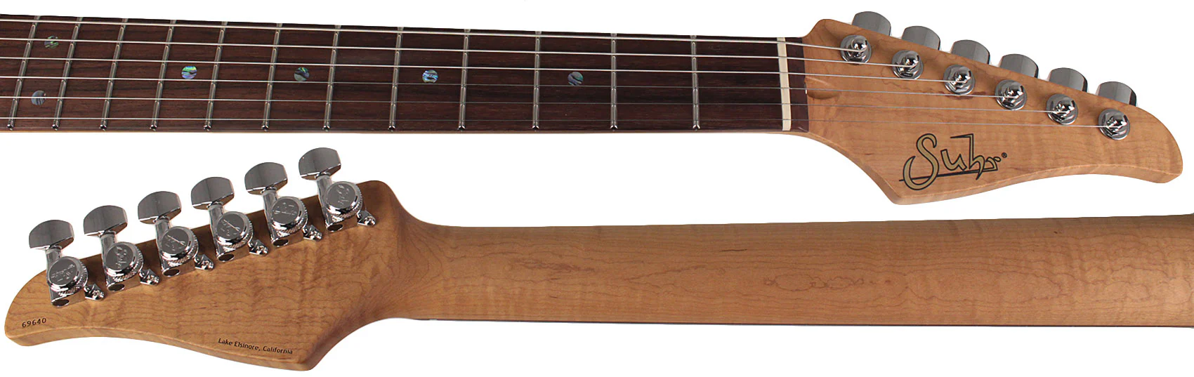 Suhr Select Classic S Guitar, Roasted Flamed Neck, Black, Rosewood - Image 8