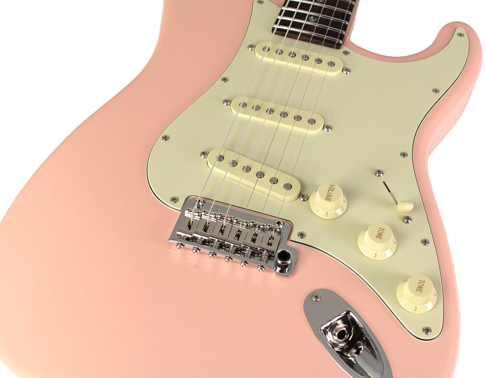 Suhr Select Classic S Guitar, Roasted Flamed Neck, Shell Pink, Rosewood - Image 3