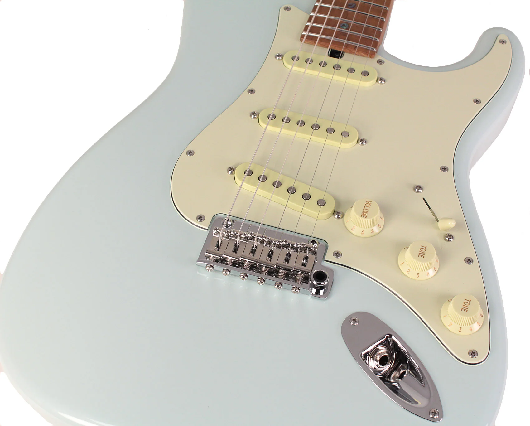 Suhr Select Classic S Guitar, Roasted Flamed Neck, Sonic Blue, Maple - Image 3