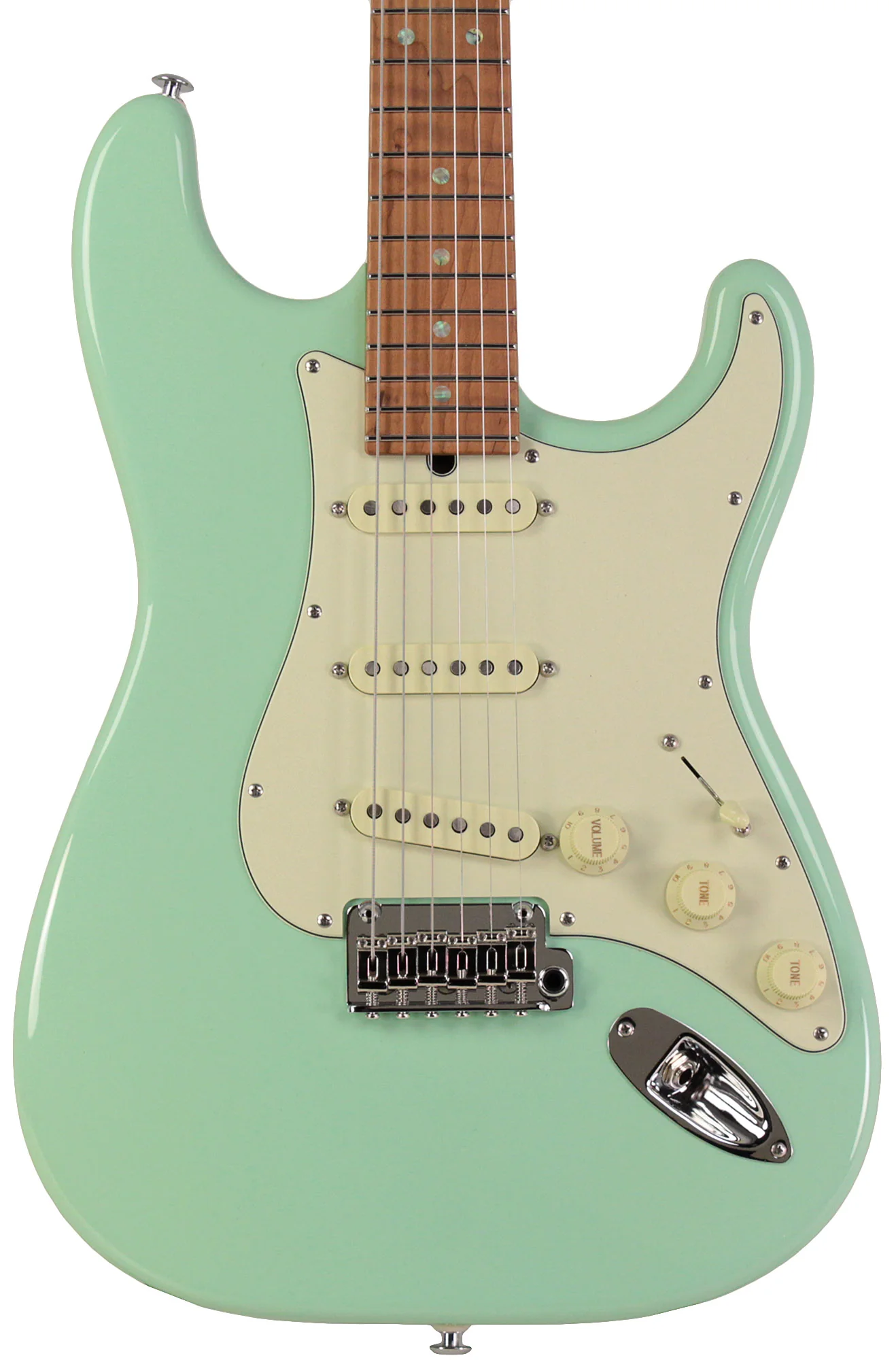 Suhr Select Classic S Guitar, Roasted Flamed Neck, Surf Green, Maple - Image 6
