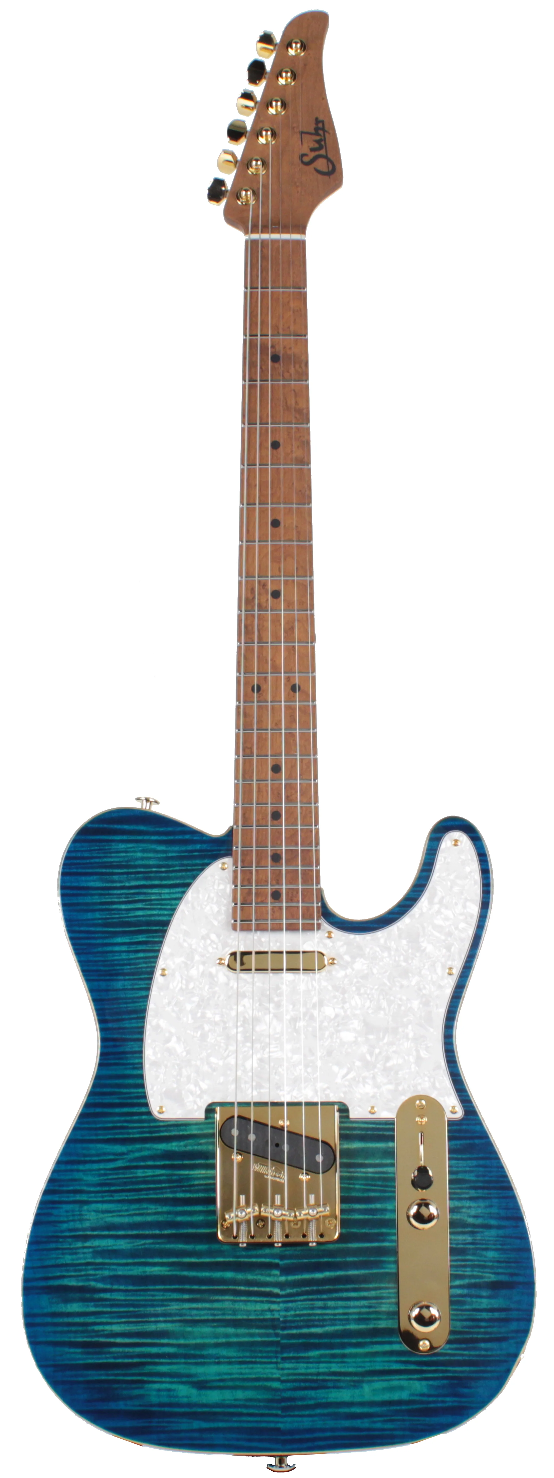 Suhr Classic T Deluxe Guitar, Limited Edition, Aqua Blue Burst