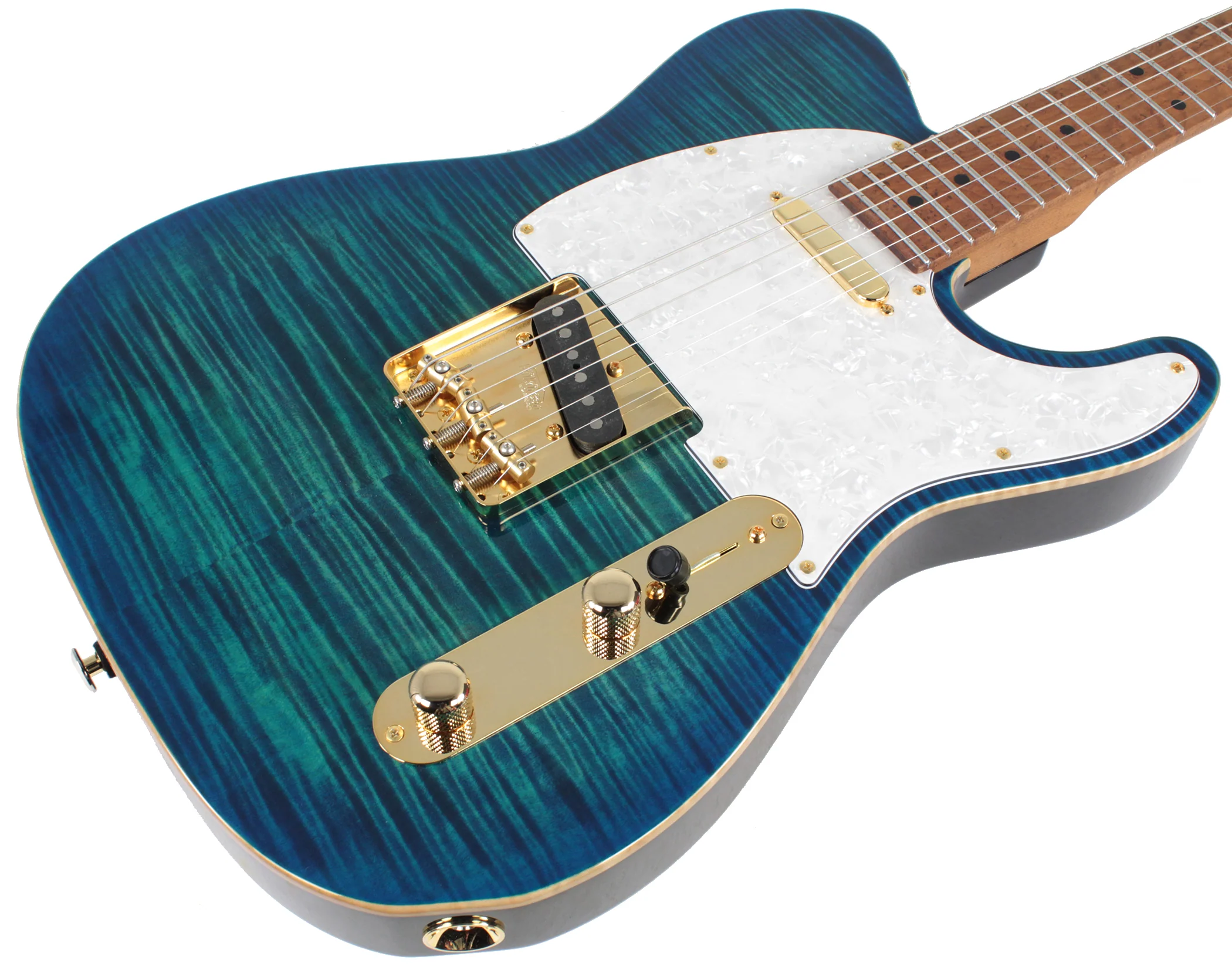 Suhr Classic T Deluxe Guitar, Limited Edition, Aqua Blue Burst - Image 2