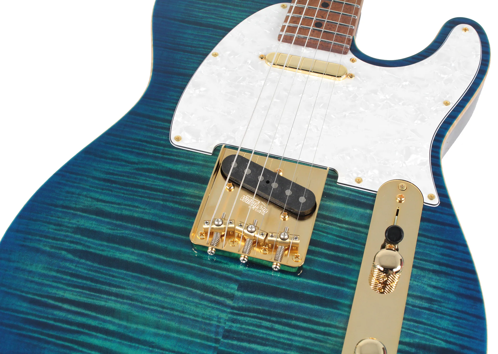 Suhr Classic T Deluxe Guitar, Limited Edition, Aqua Blue Burst - Image 3