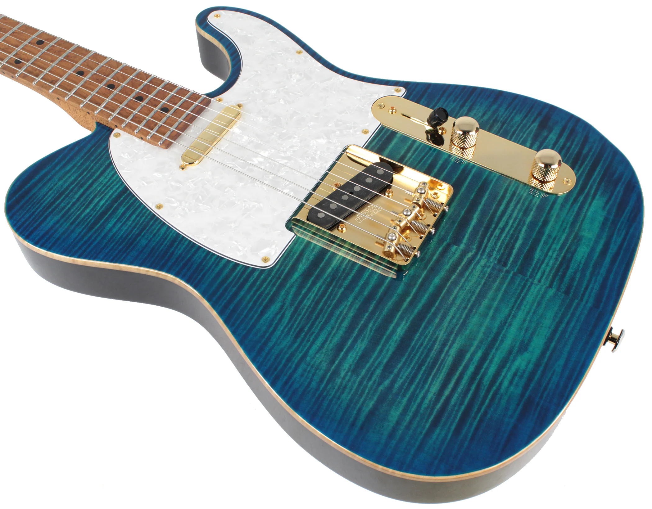 Suhr Classic T Deluxe Guitar, Limited Edition, Aqua Blue Burst - Image 4
