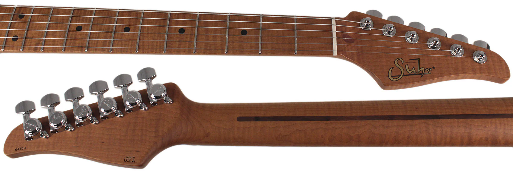 Suhr Select Classic T HH Guitar, Roasted Flamed Neck, 3-Tone Burst - Image 8