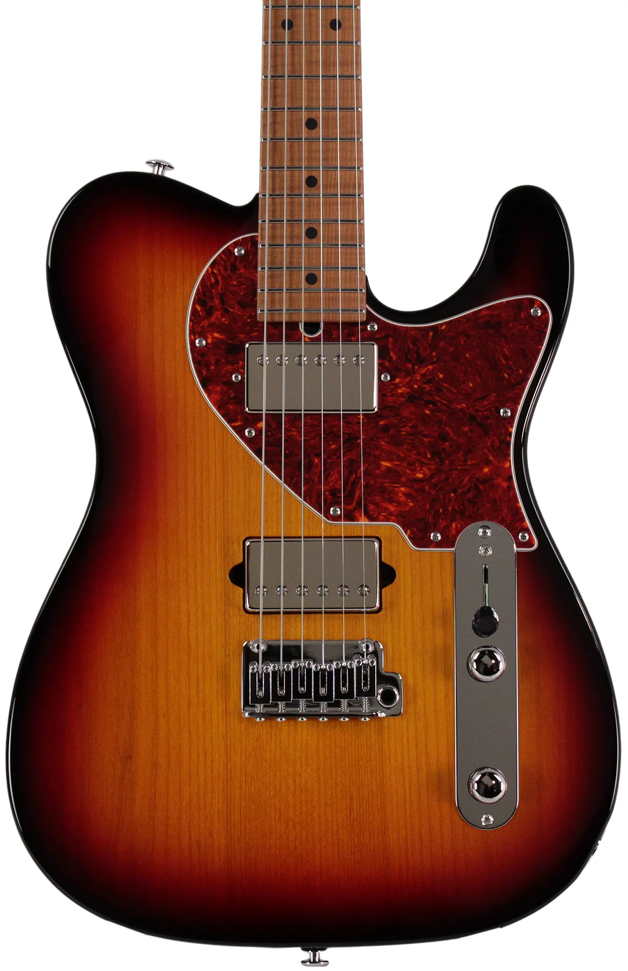 Suhr Select Classic T HH Guitar, Roasted Flamed Neck, 3-Tone Burst - Image 6